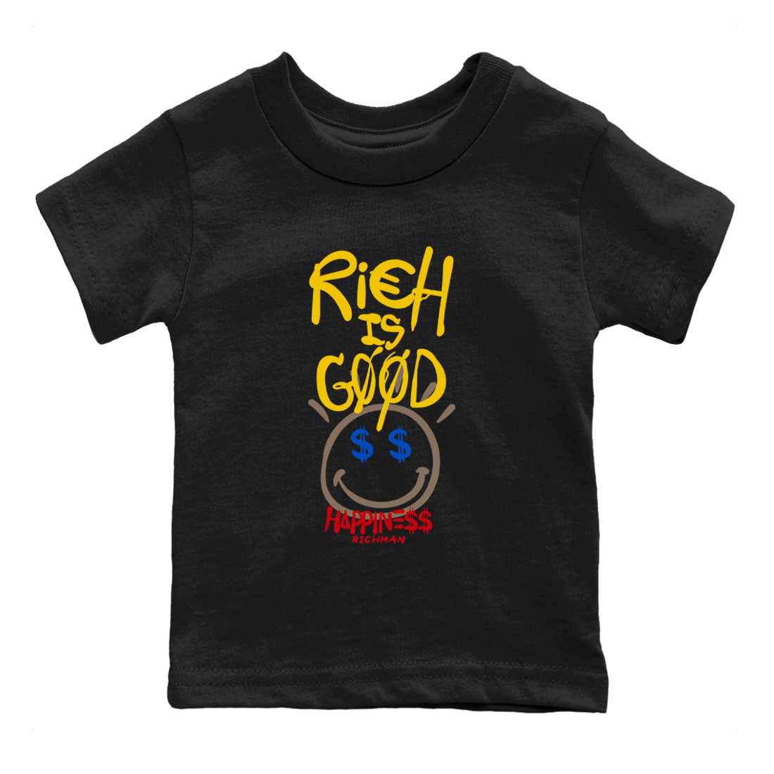 Rich Is Good snkmatch Tees Kids - Air Jordan 1 Travis Scott Canary