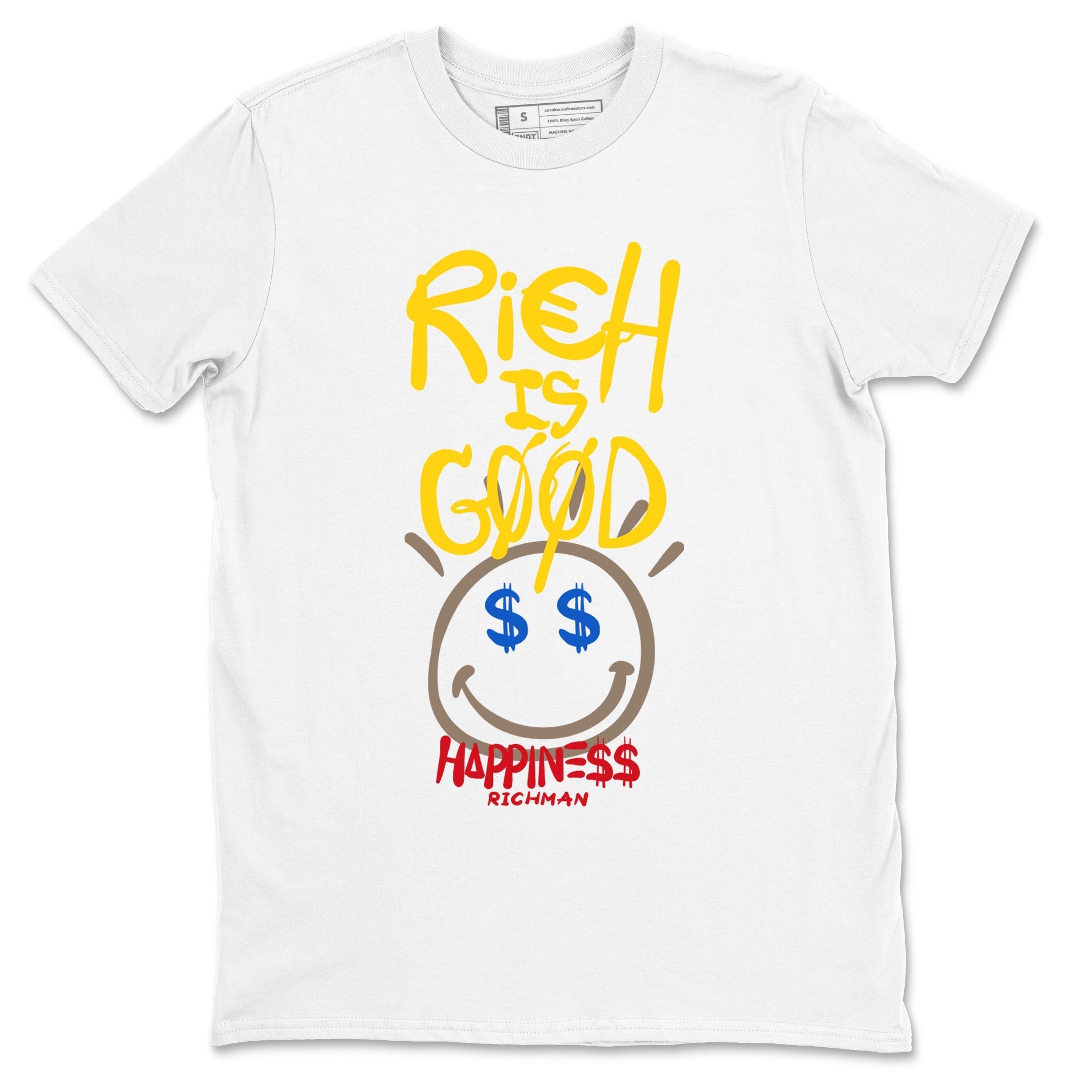 Rich Is Good snkmatch Tees - Air Jordan 1 Travis Scott Canary