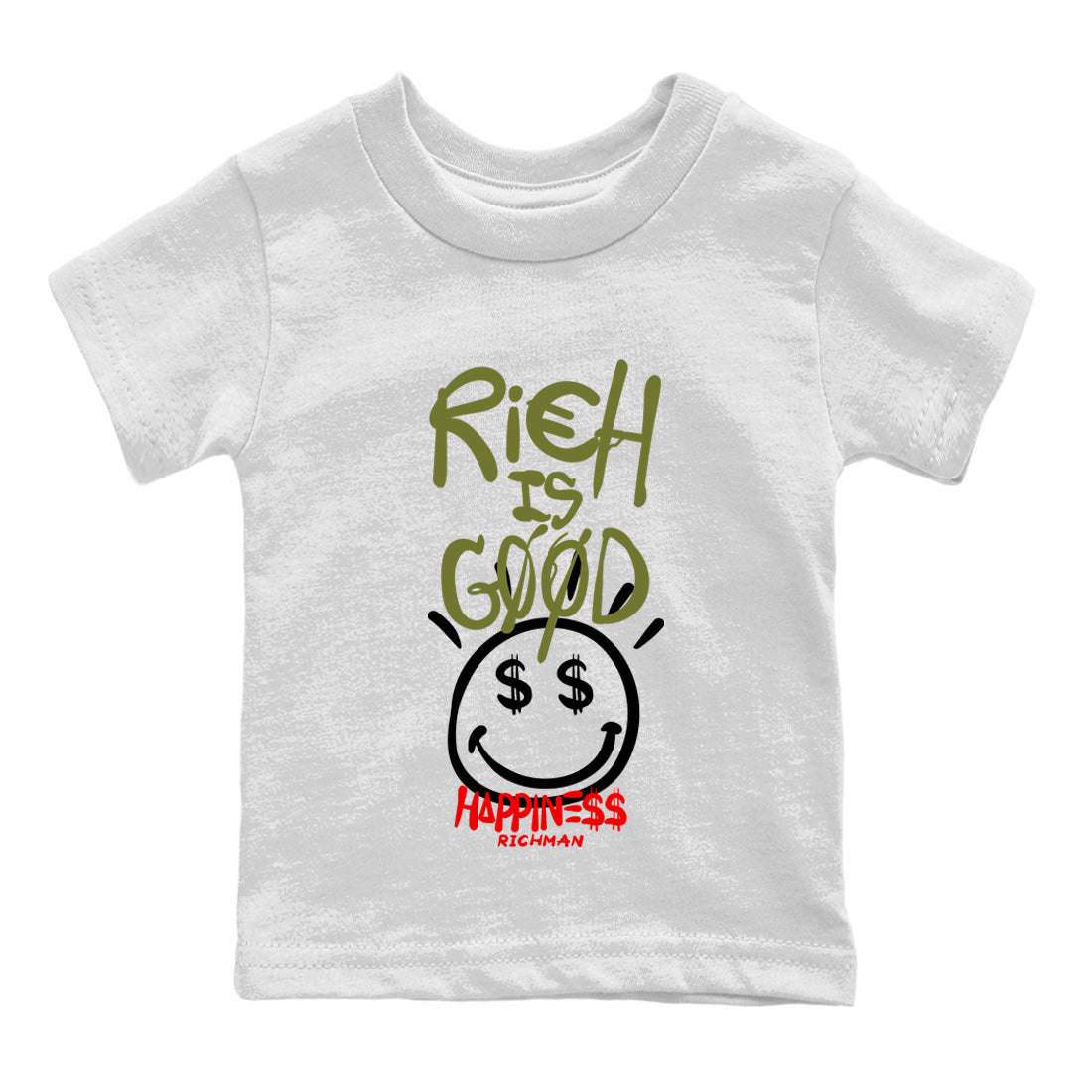 Rich Is Good Kids Tops - Air Jordan 1 Travis Scott Olive