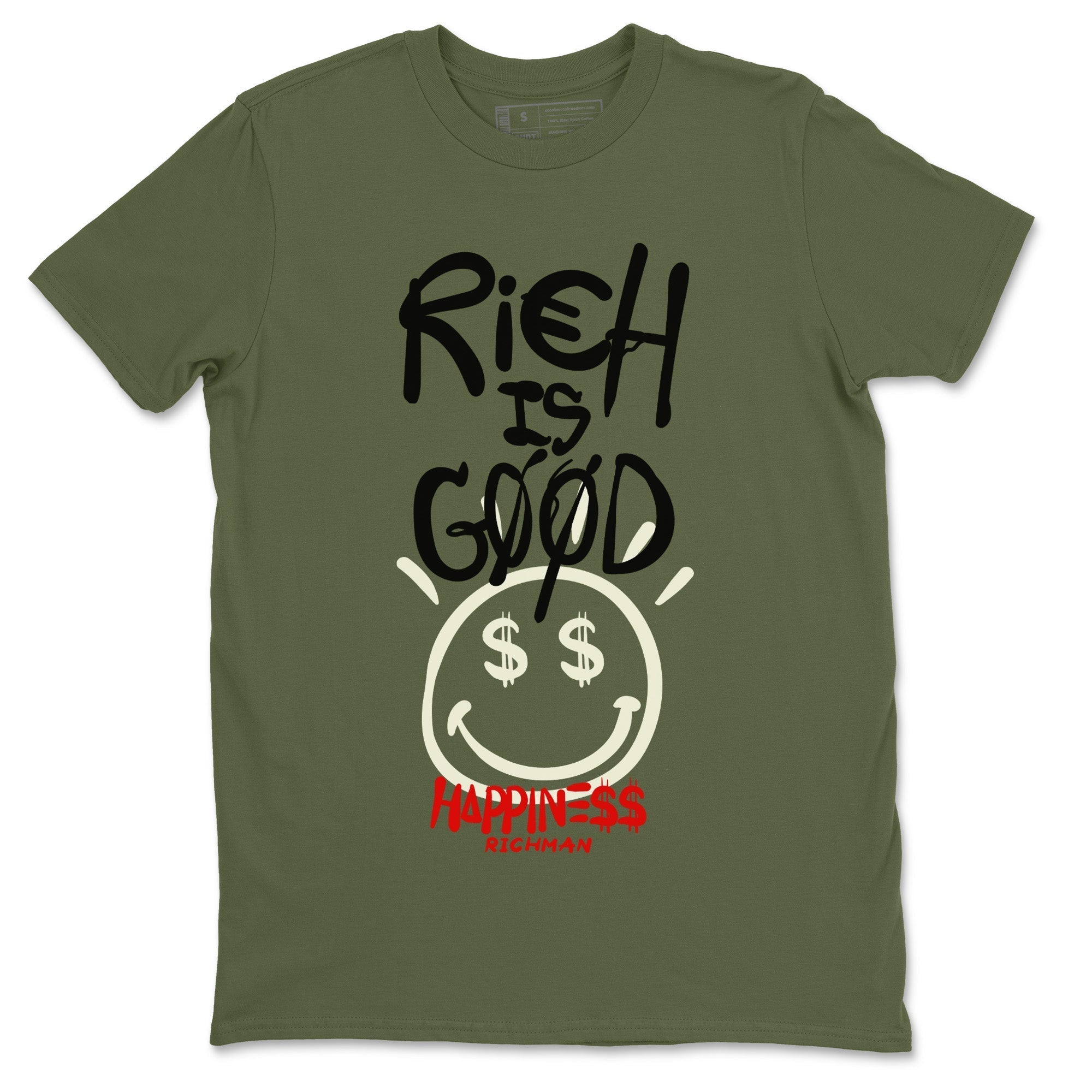 Rich Is Good Unisex Tops - Air Jordan 1 Travis Scott Olive