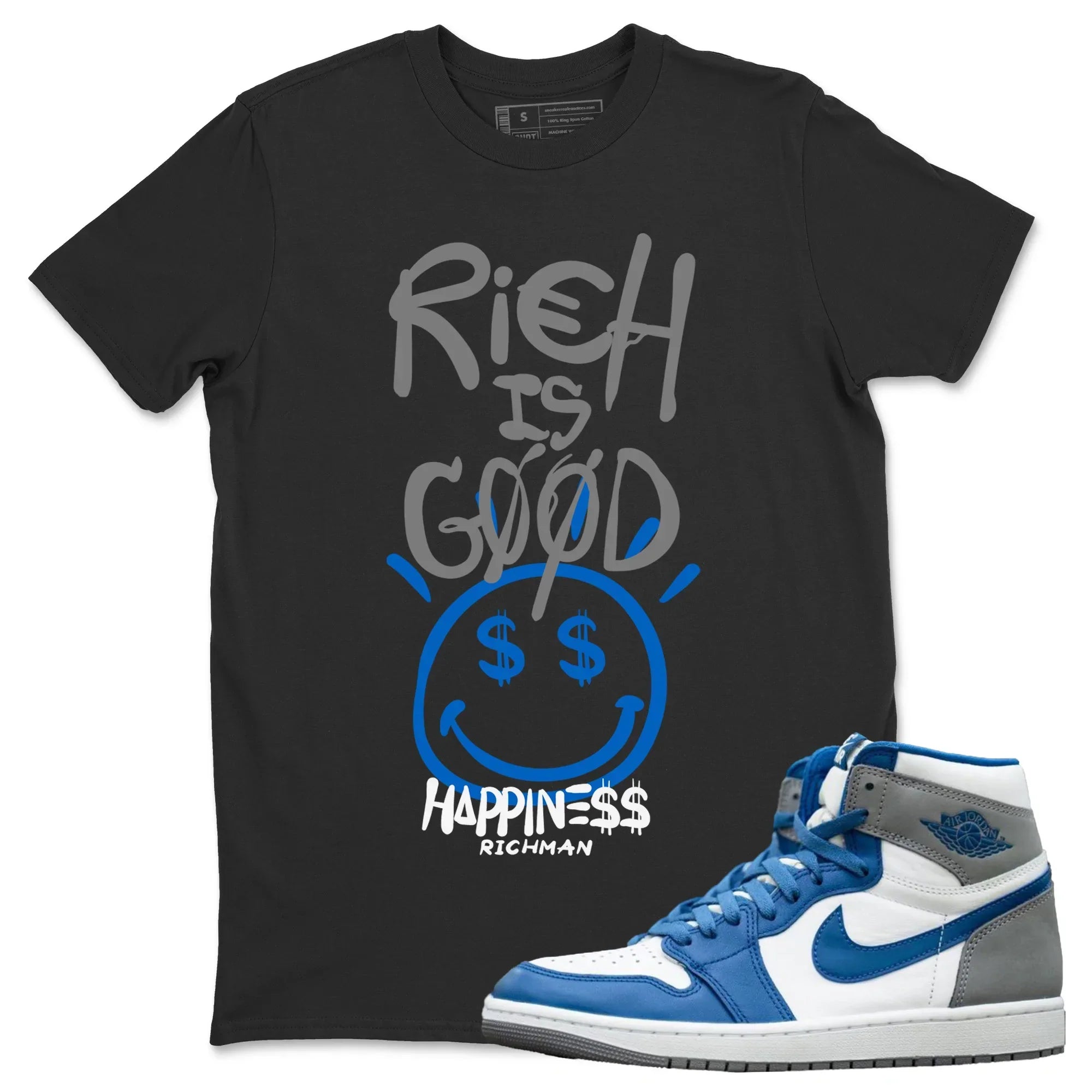 Rich Is Good Unisex Tops - Air Jordan 1 True Blue