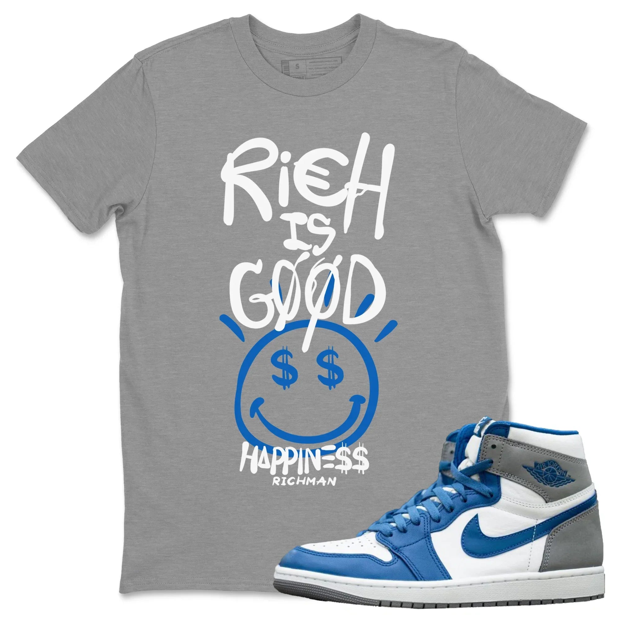 Rich Is Good Unisex Tops - Air Jordan 1 True Blue