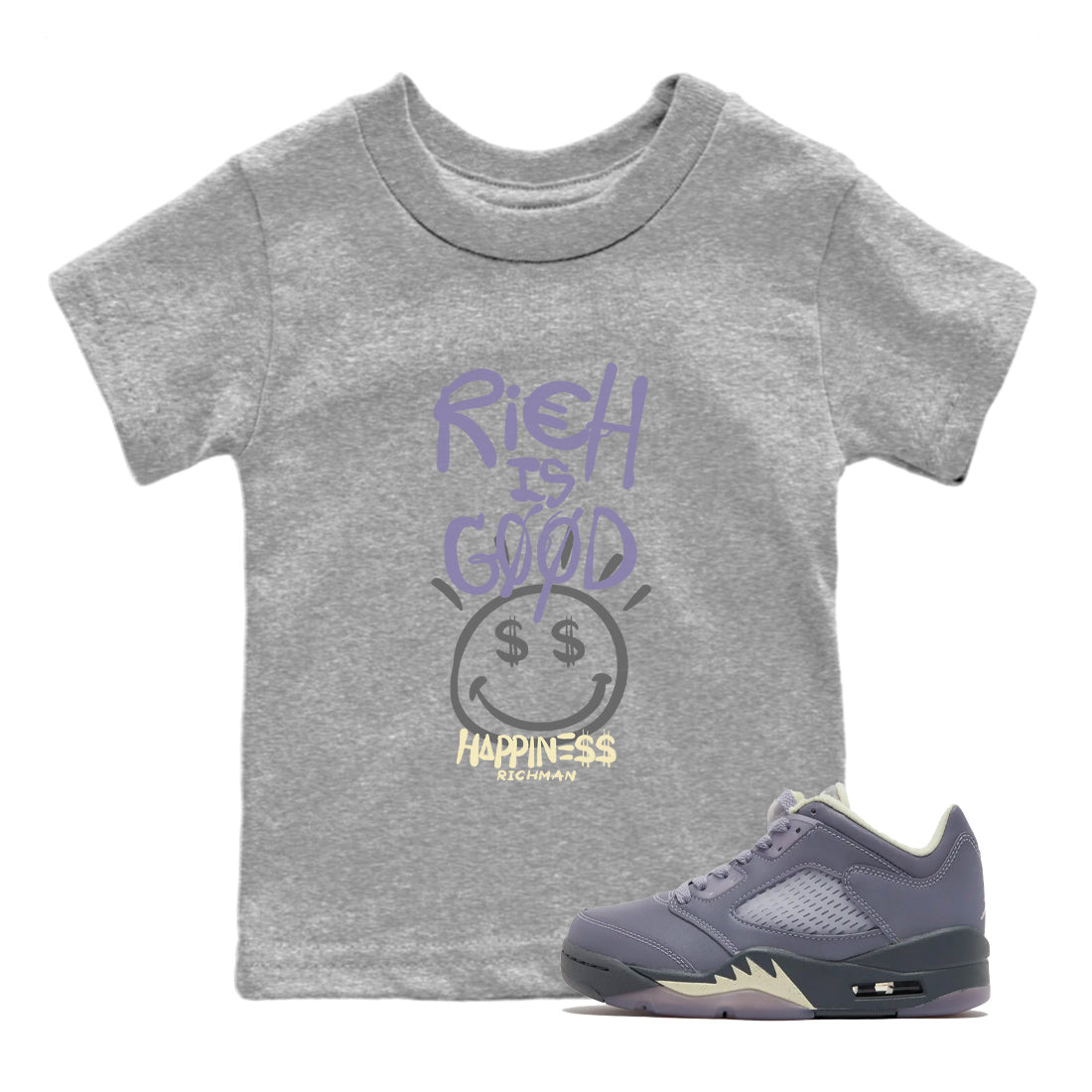 Rich Is Good Kids Tops - Air Jordan 5 Indigo Haze