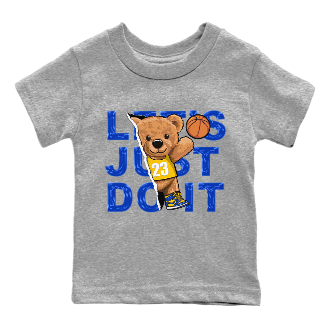 Rip Out Bear Kids Tops - Air Jordan 1 Game Royal Varsity Maize