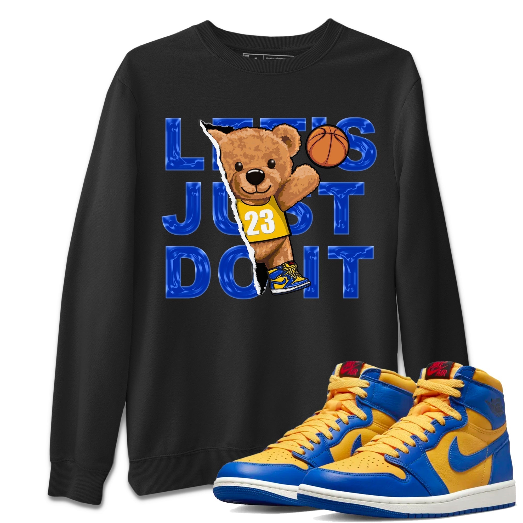 Rip Out Bear Unisex Tops - Air Jordan 1 Game Royal Varsity Maize