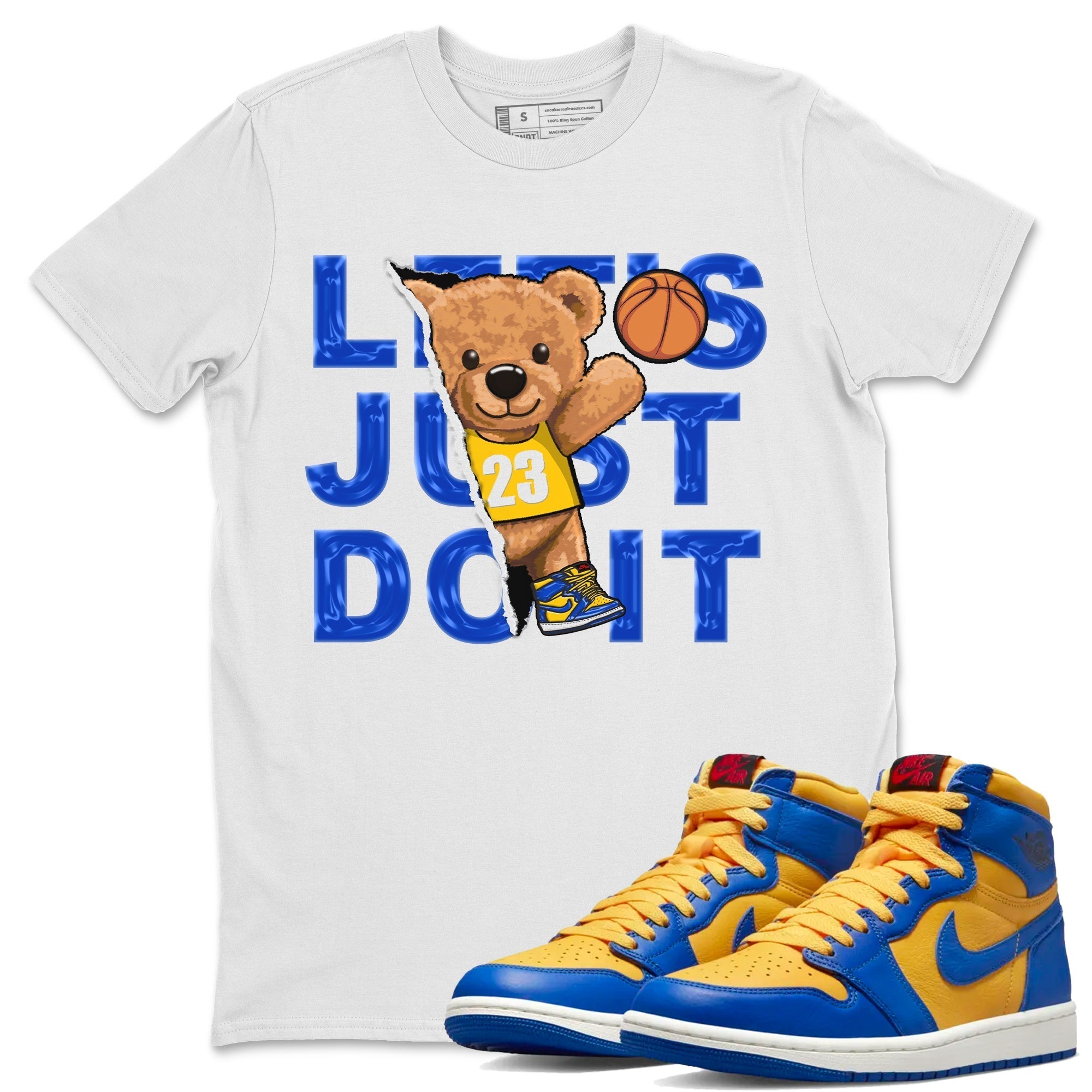 Rip Out Bear Unisex Tops - Air Jordan 1 Game Royal Varsity Maize
