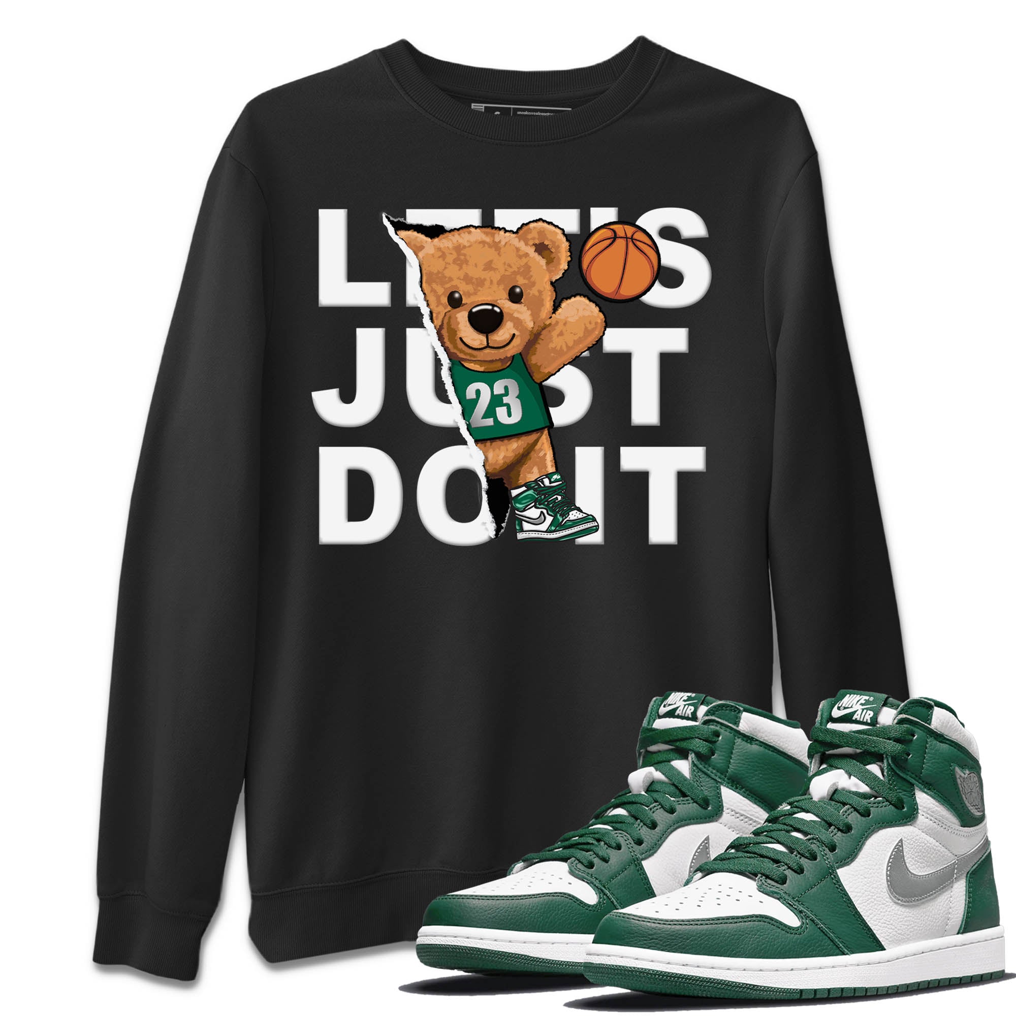 Rip Out Bear Unisex Tops - Air Jordan 1 Gorge Green