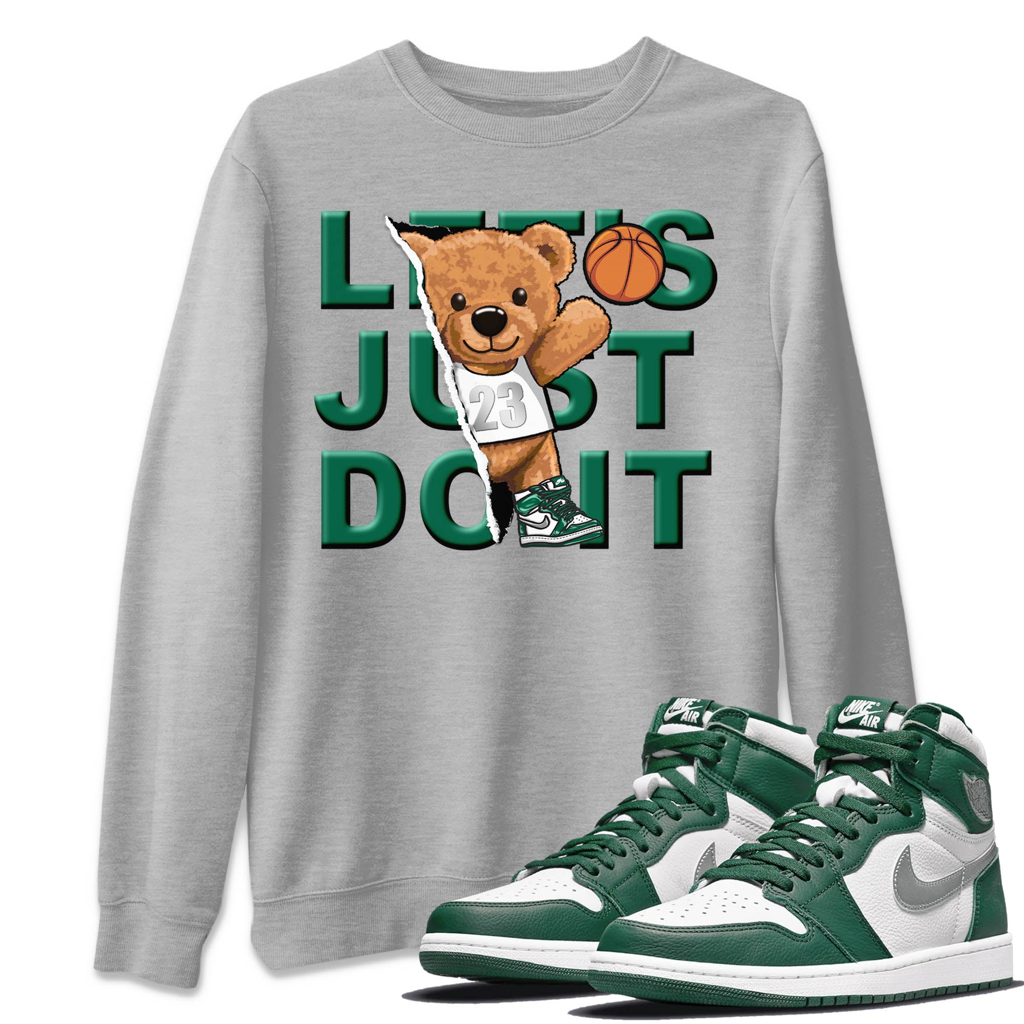Rip Out Bear Unisex Tops - Air Jordan 1 Gorge Green