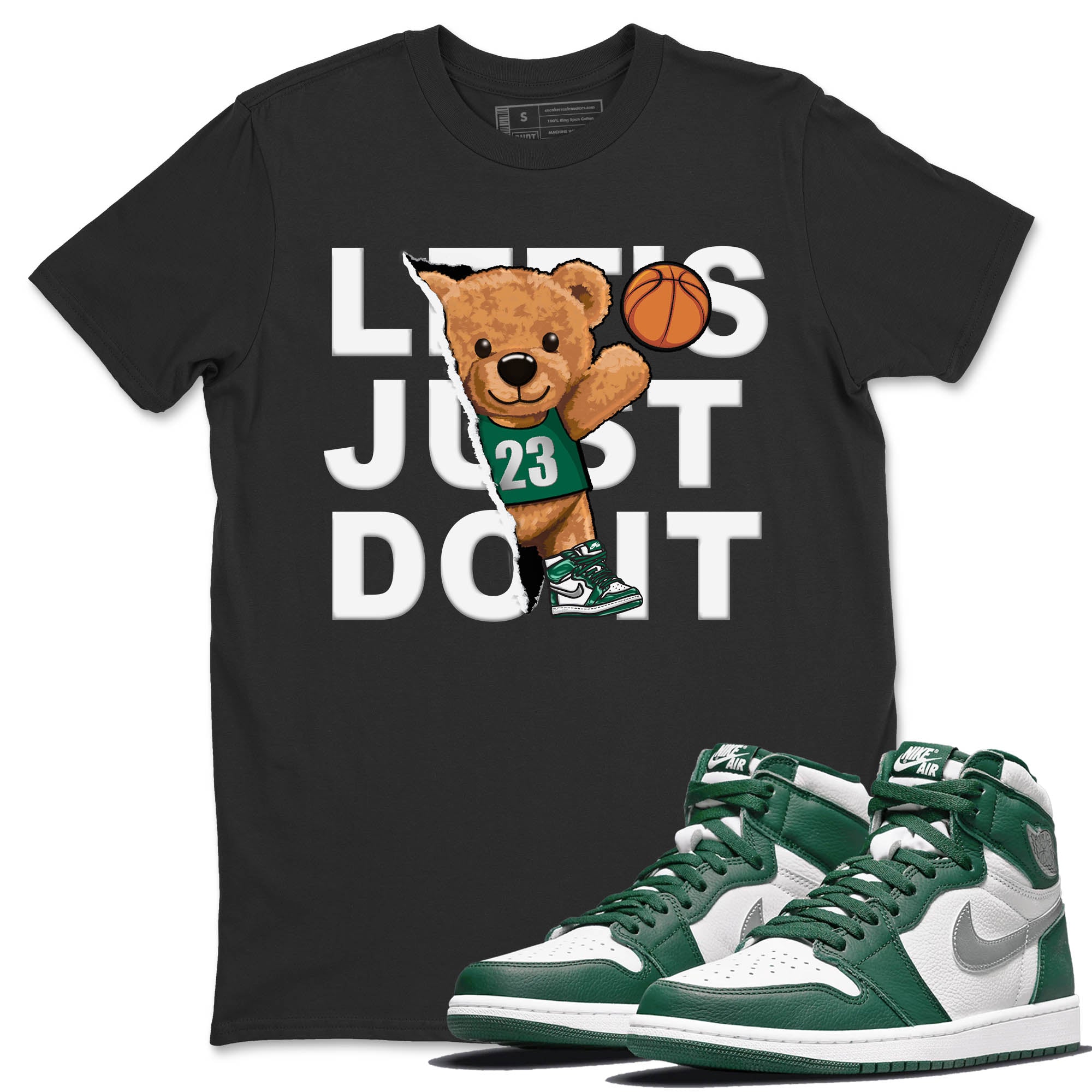 Rip Out Bear Unisex Tops - Air Jordan 1 Gorge Green