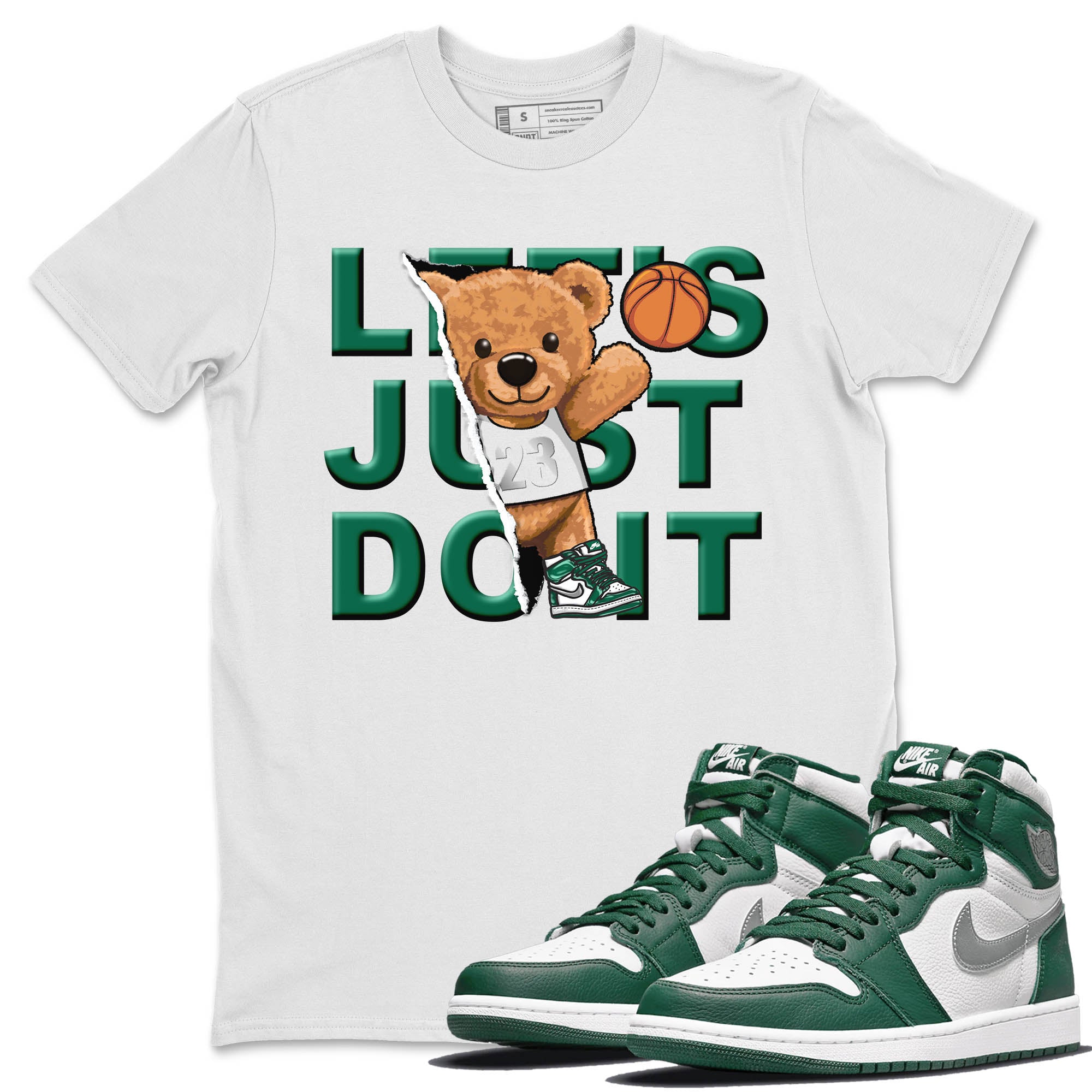 Rip Out Bear Unisex Tops - Air Jordan 1 Gorge Green
