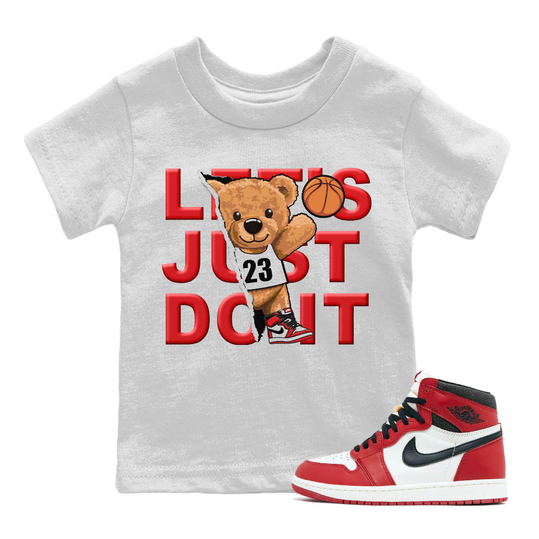 Rip Out Bear Kids Tops - Air Jordan 1 Lost & Found