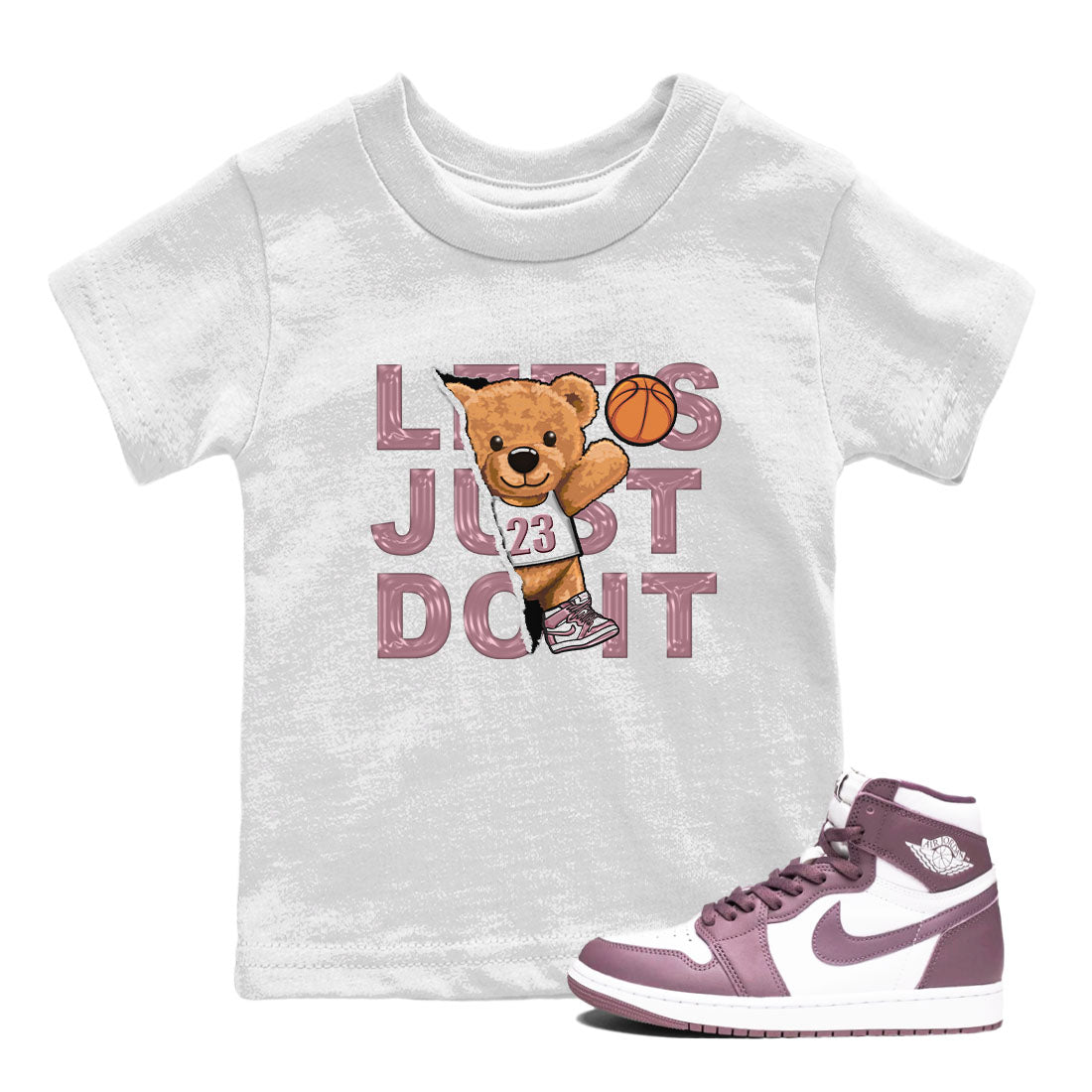 Rip Out Bear snkmatch Tee Kids - Air Jordan 1 Mauve