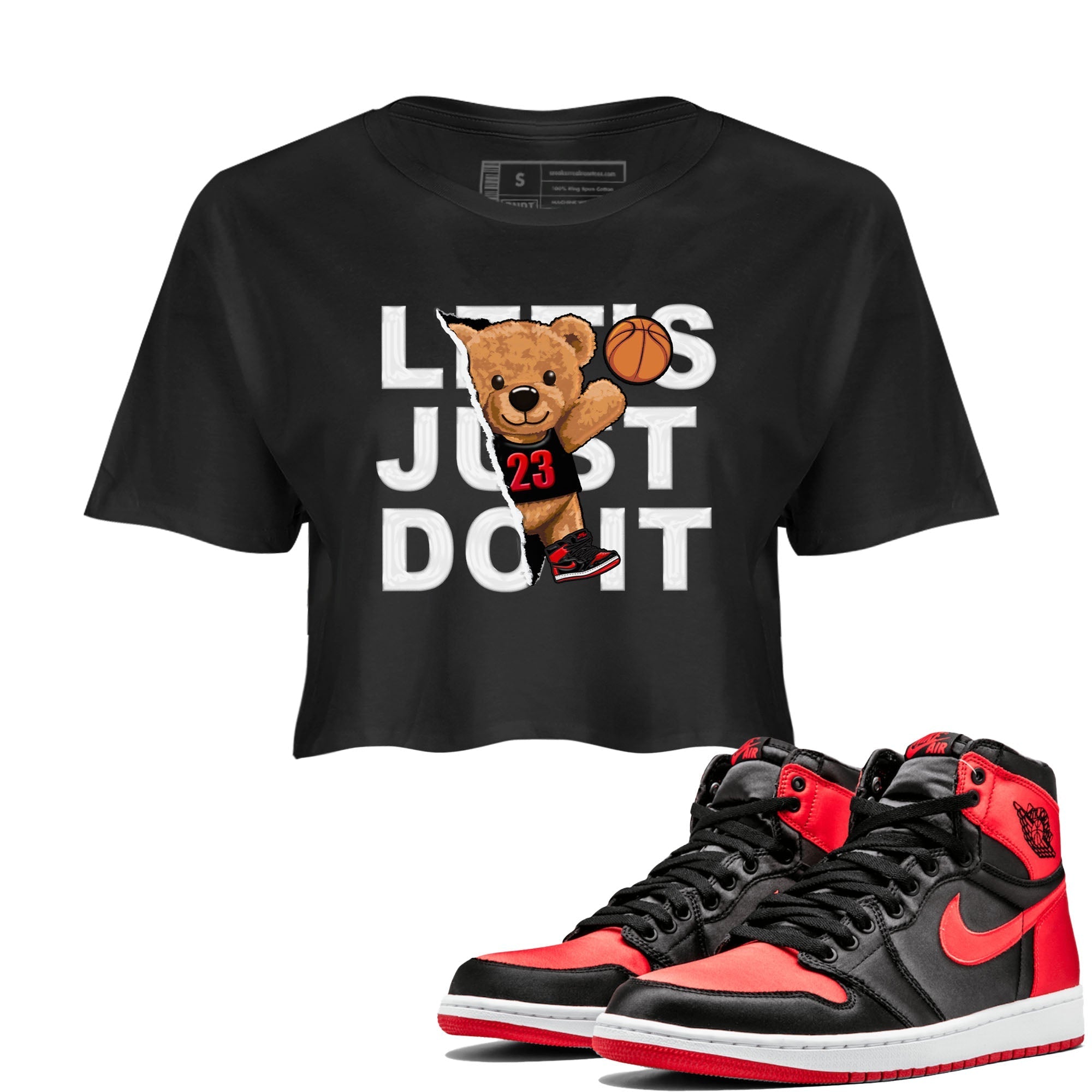 Rip Out Bear snkmatch Women's Top - Air Jordan 1 Satin Bred