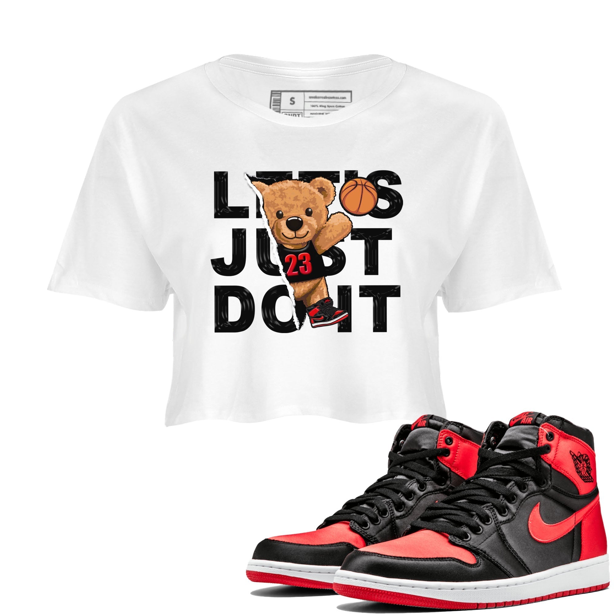 Rip Out Bear snkmatch Women's Top - Air Jordan 1 Satin Bred