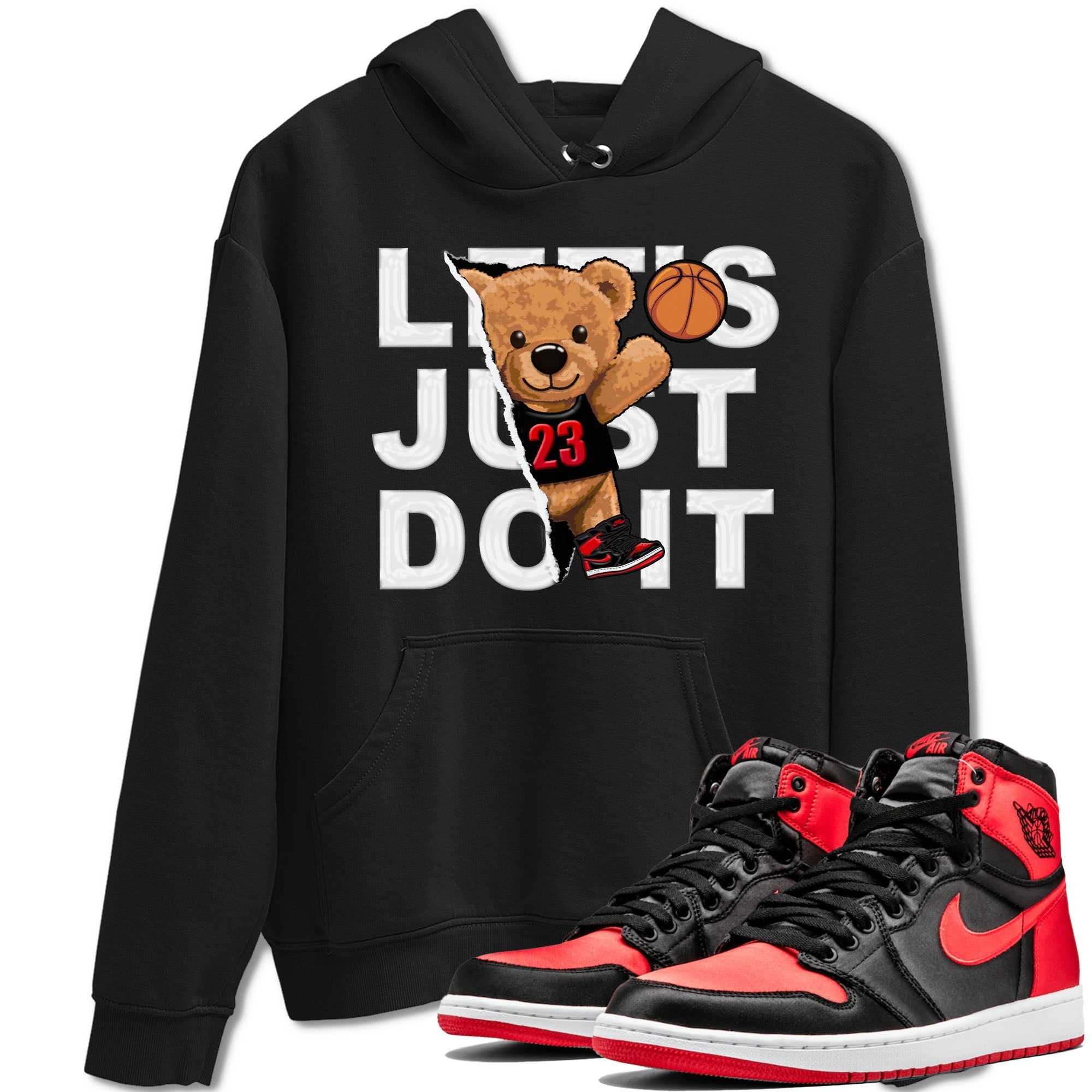 Rip Out Bear snkmatch Tee - Air Jordan 1 Satin Bred
