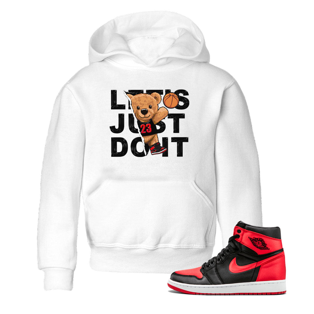 Rip Out Bear snkmatch Tee Kids - Air Jordan 1 Satin Bred