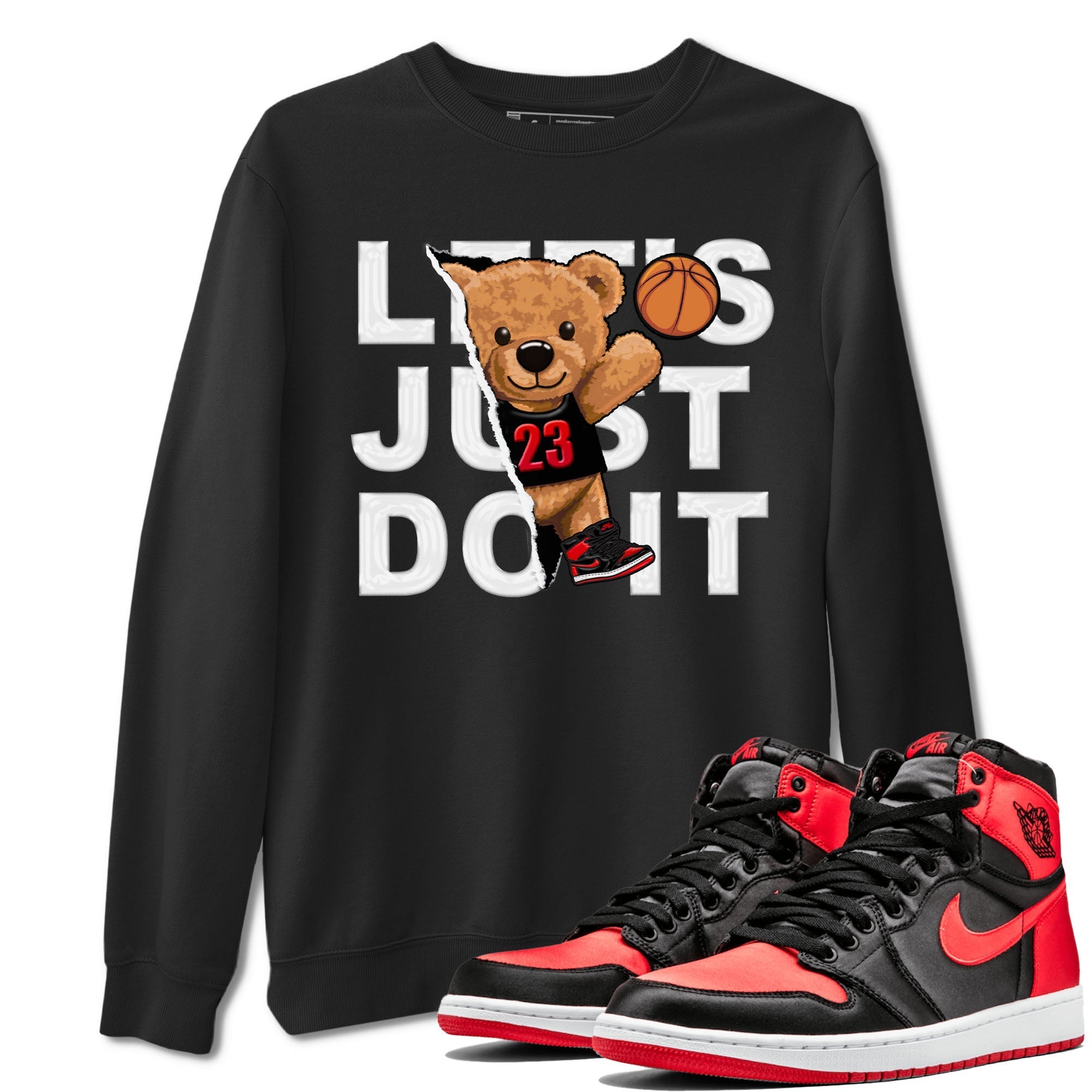 Rip Out Bear snkmatch Tee - Air Jordan 1 Satin Bred