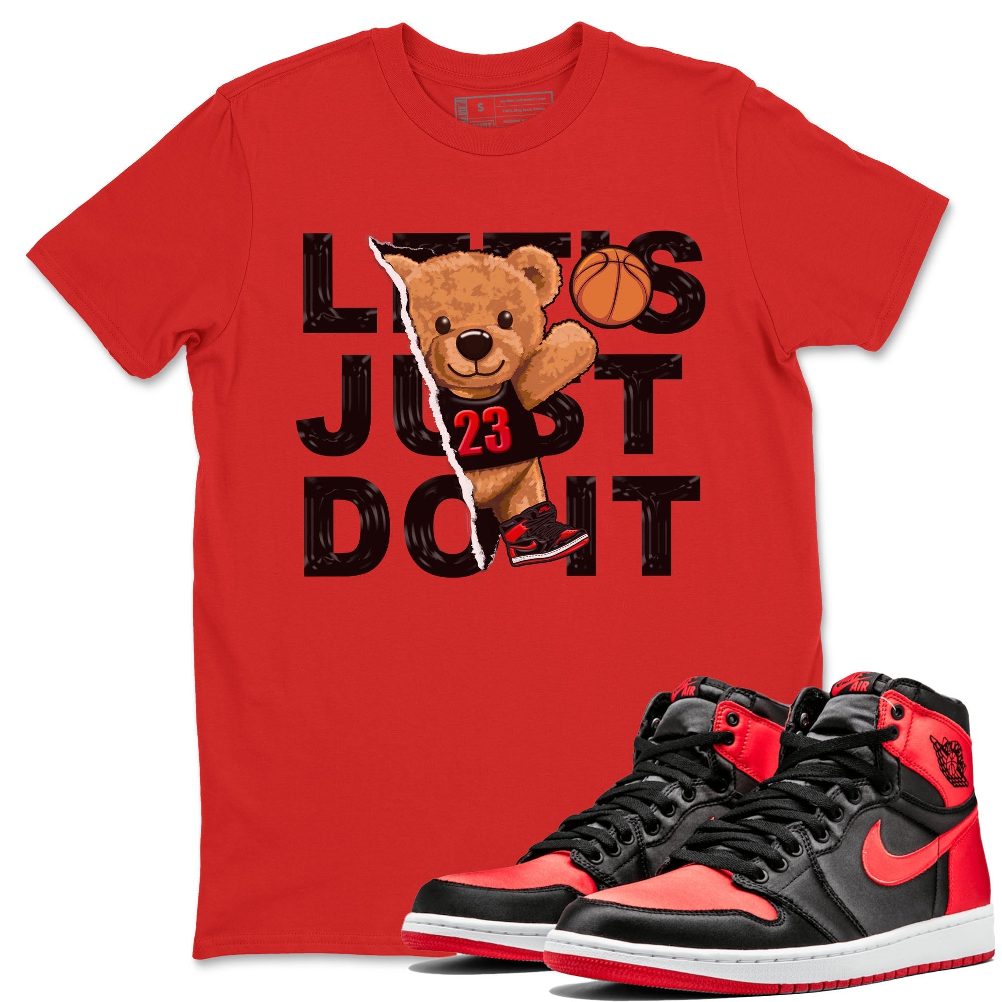 Rip Out Bear snkmatch Tee - Air Jordan 1 Satin Bred