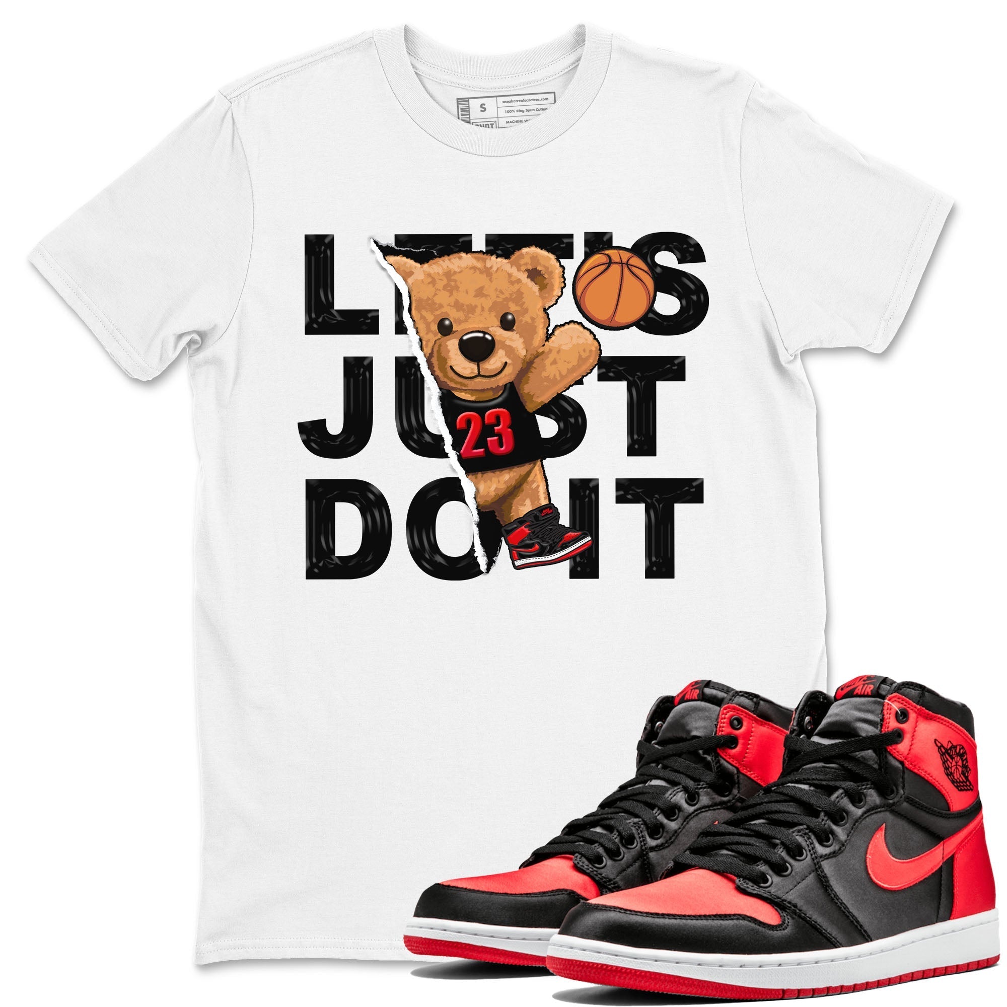 Rip Out Bear snkmatch Tee - Air Jordan 1 Satin Bred