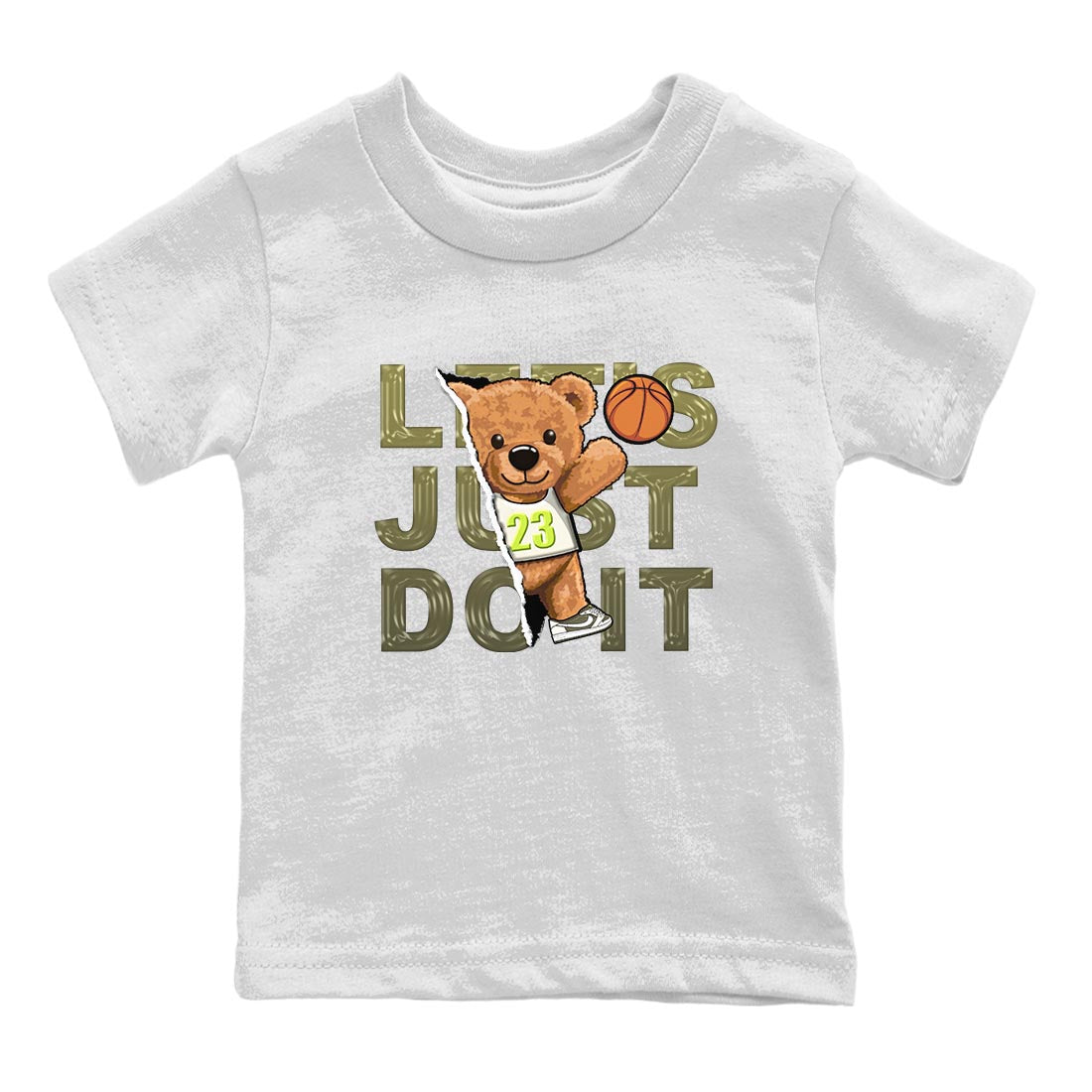 Rip Out Bear snkmatch Tee Kids - Air Jordan 1 Travis Scott Golf Olive