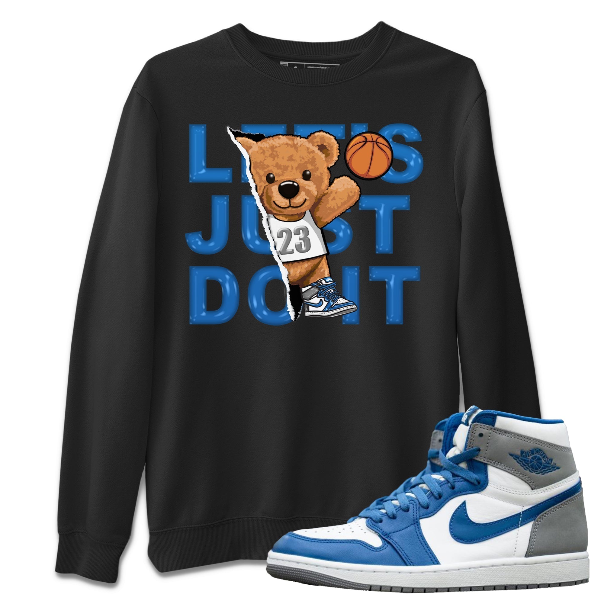 Rip Out Bear Unisex Tops - Air Jordan 1 True Blue
