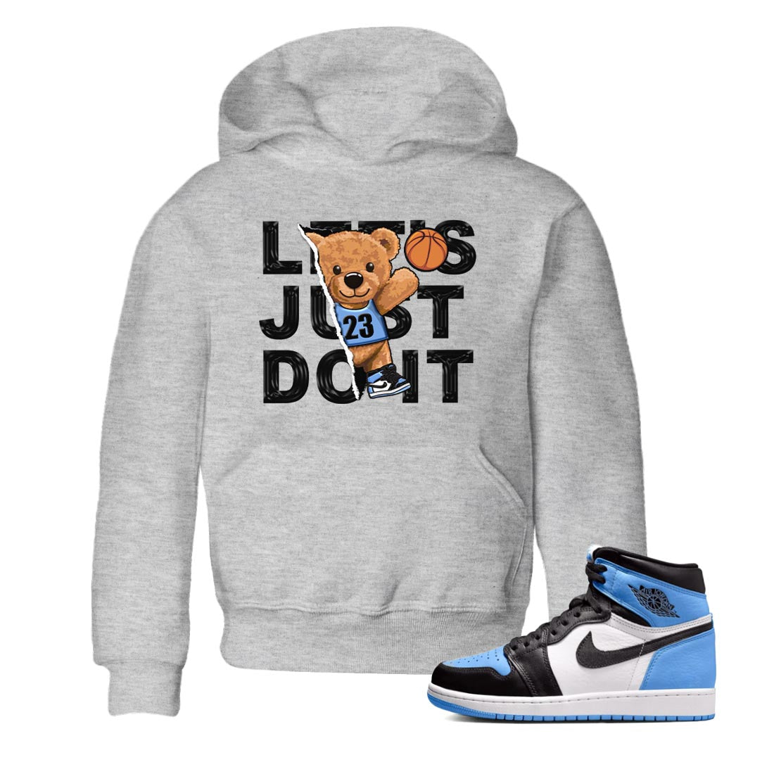 Rip Out Bear snkmatch Tee Kids - Air Jordan 1 UNC Toe