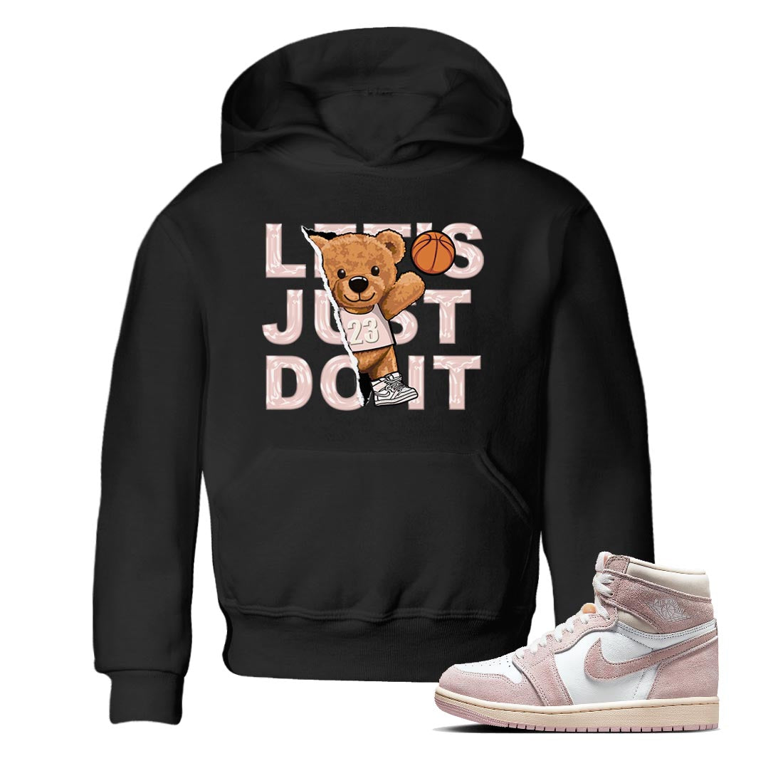 Rip Out Bear Kids Tops - Air Jordan 1 Washed Pink