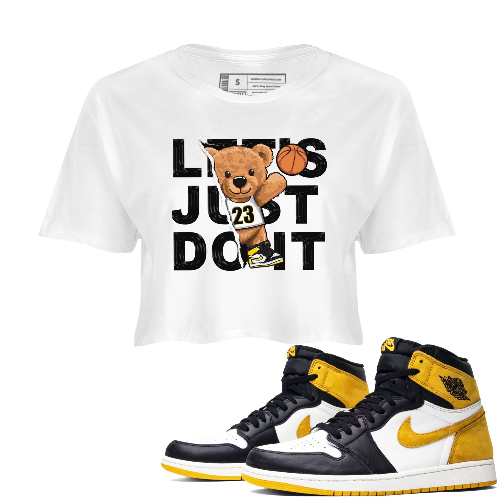 Rip Out Bear snkmatch Women's Top - Air Jordan 1 Yellow Ochre