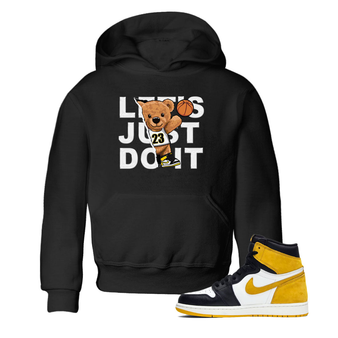 Rip Out Bear snkmatch Tees Kids - Air Jordan 1 Yellow Ochre