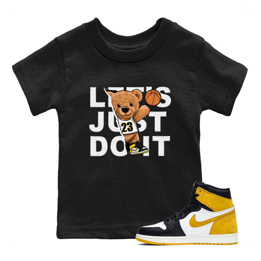 Rip Out Bear snkmatch Tees Kids - Air Jordan 1 Yellow Ochre