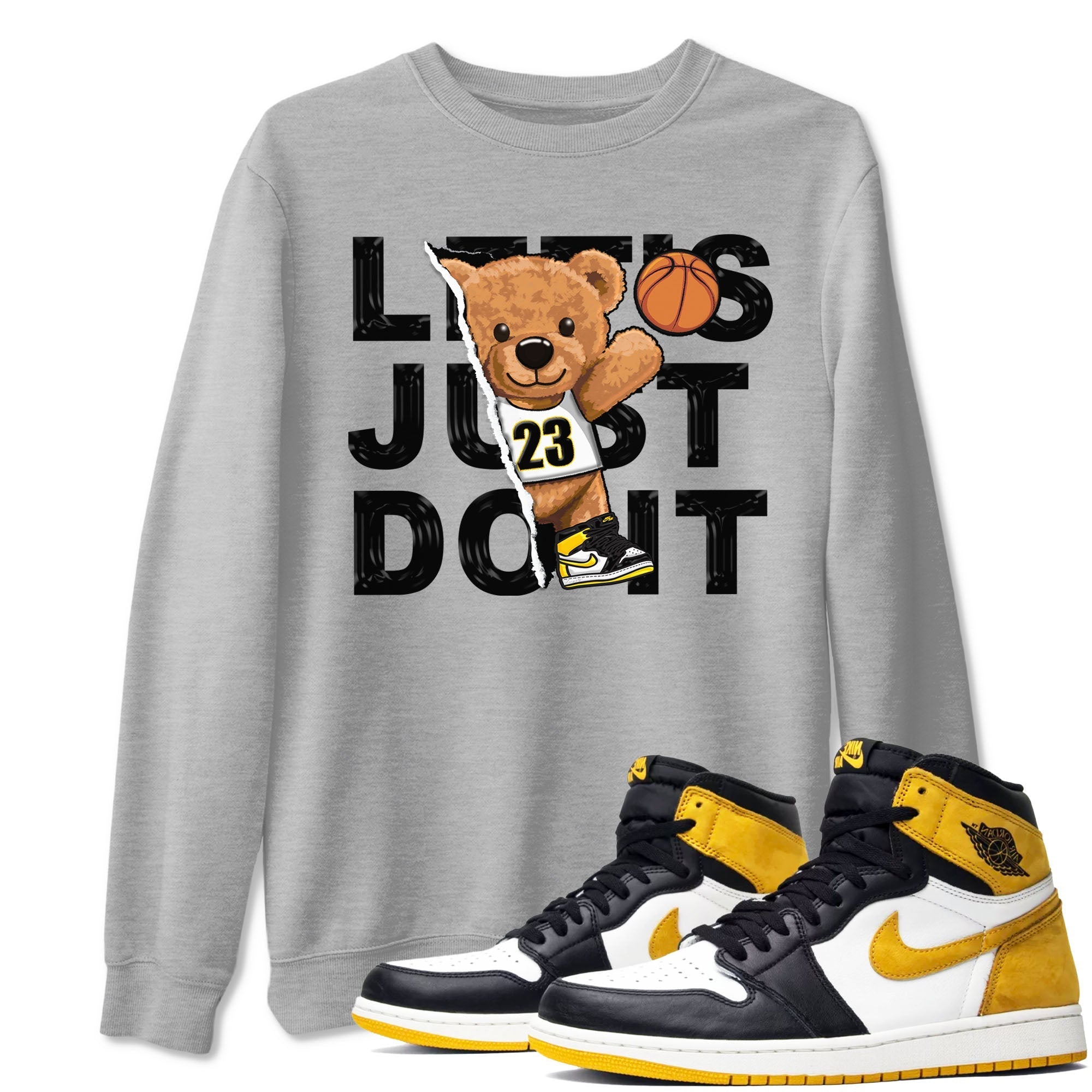 Rip Out Bear snkmatch Tees - Air Jordan 1 Yellow Ochre