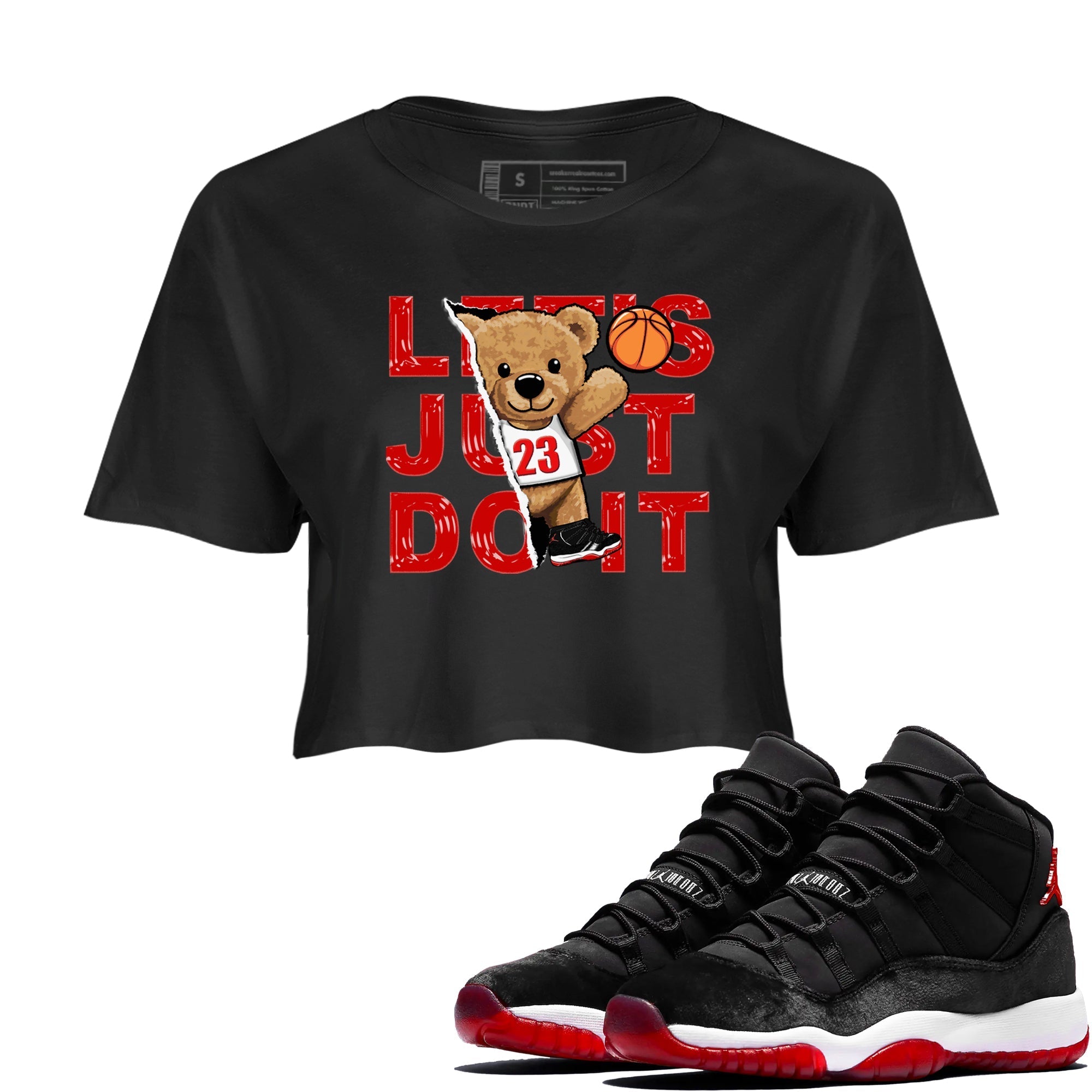 Rip Out Bear snkmatch Women's Top - Air Jordan 11 Bred Velvet