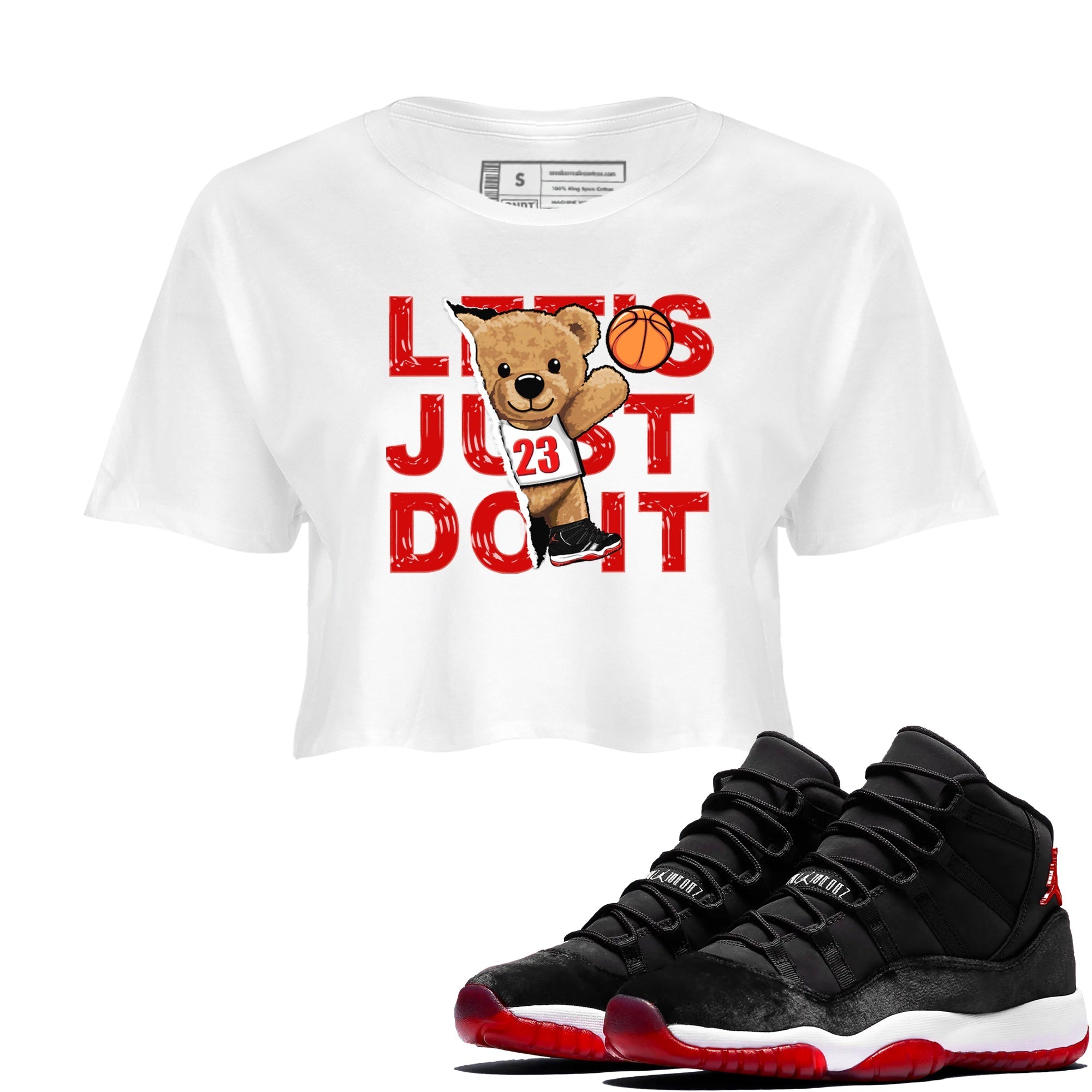 Rip Out Bear snkmatch Women's Top - Air Jordan 11 Bred Velvet