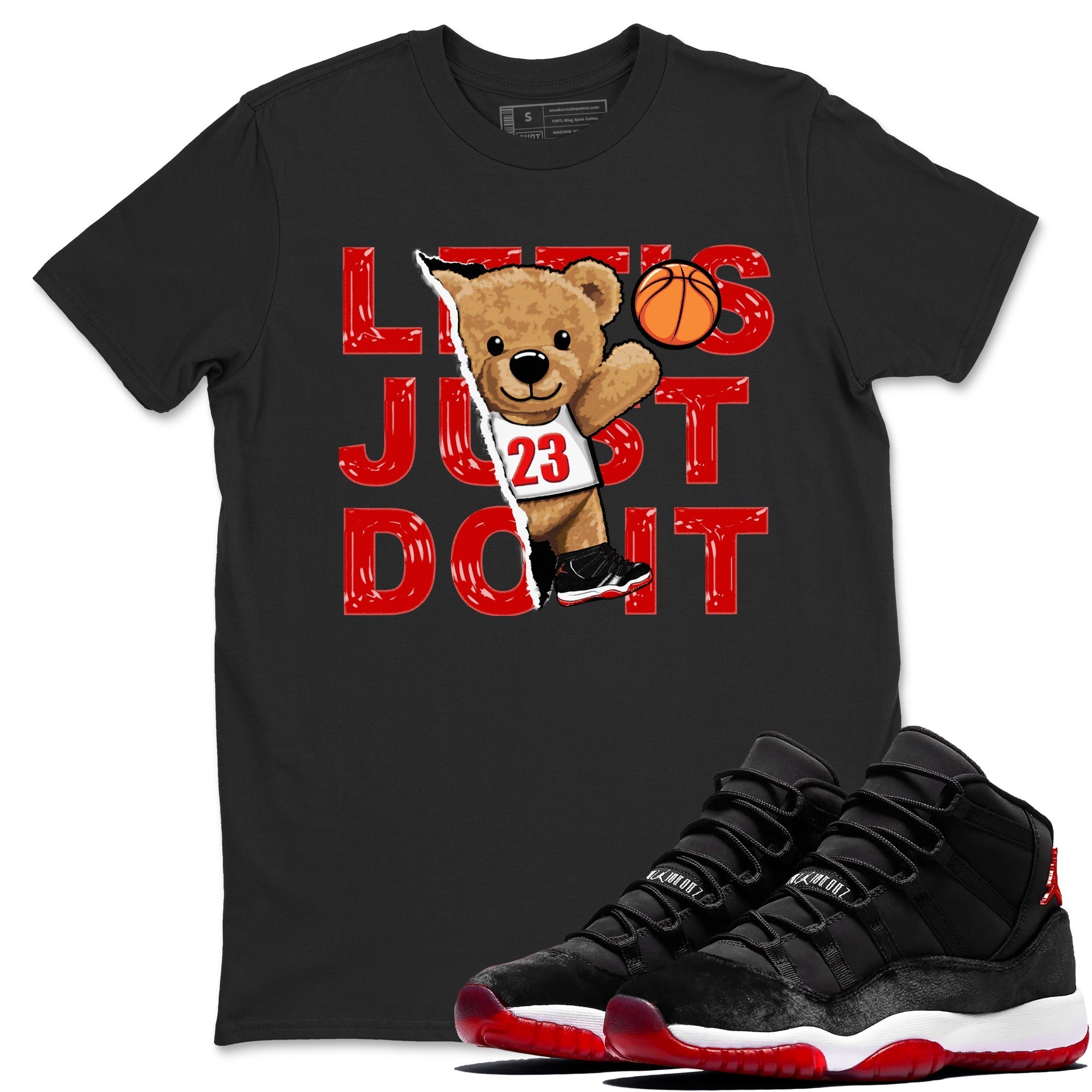 Rip Out Bear snkmatch Tees - Air Jordan 11 Bred Velvet