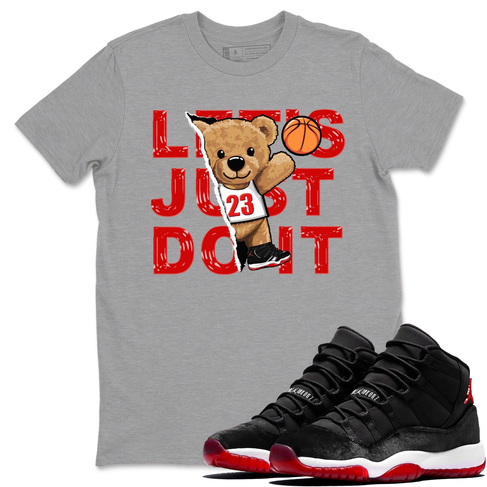 Rip Out Bear snkmatch Tees - Air Jordan 11 Bred Velvet