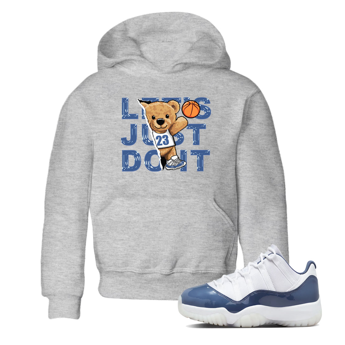 Rip Out Bear snkmatch Tees Kids - Air Jordan 11 Diffused Blue