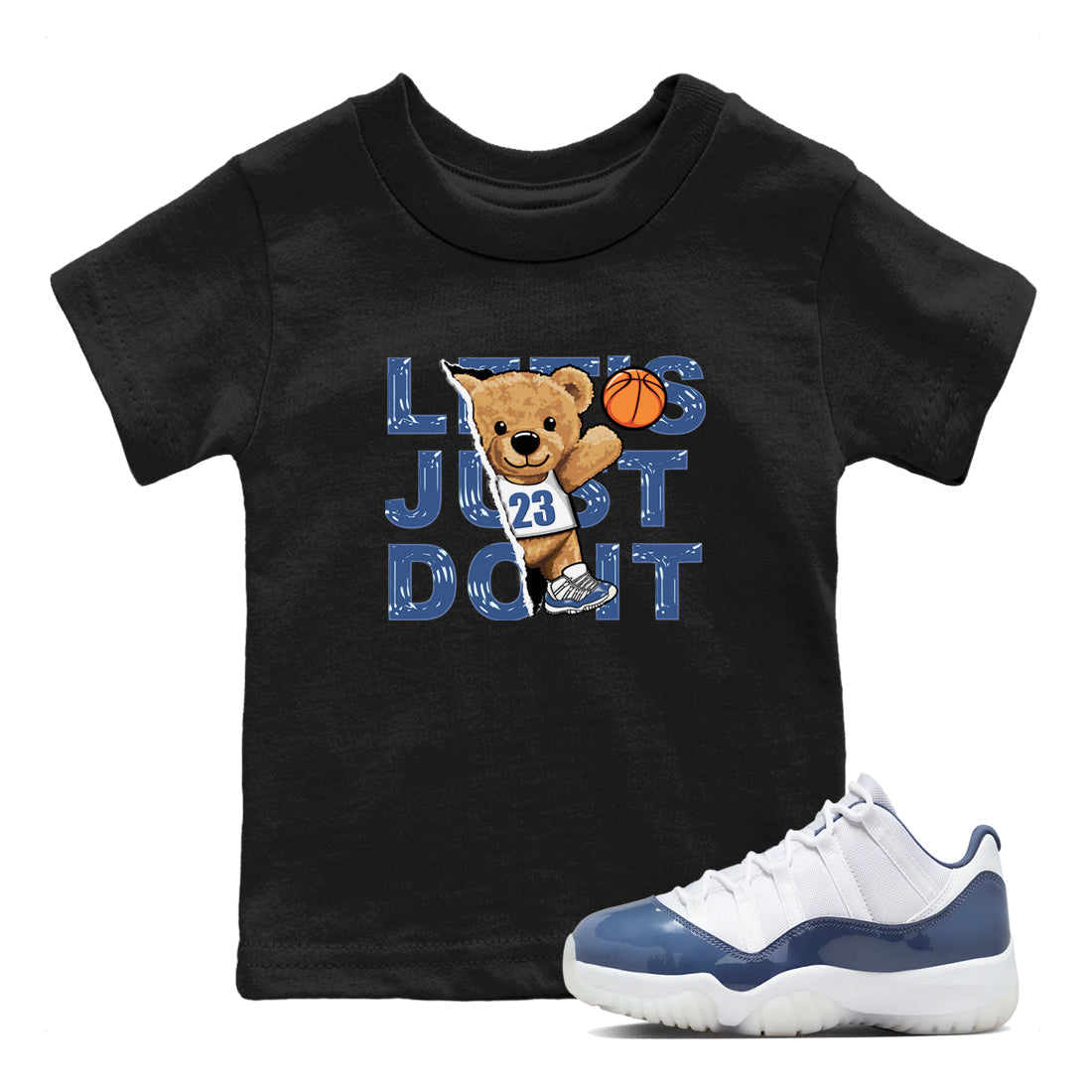 Rip Out Bear snkmatch Tees Kids - Air Jordan 11 Diffused Blue