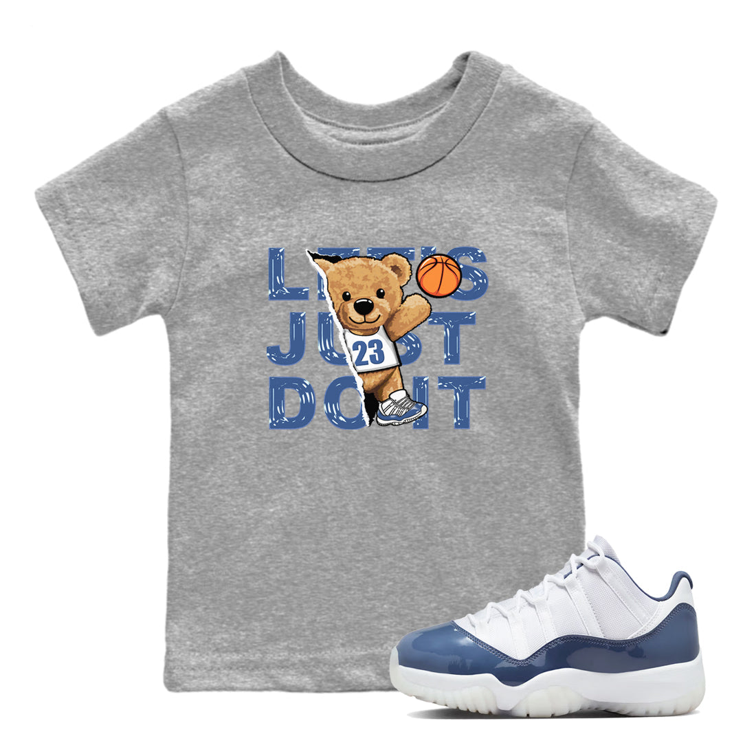 Rip Out Bear snkmatch Tees Kids - Air Jordan 11 Diffused Blue