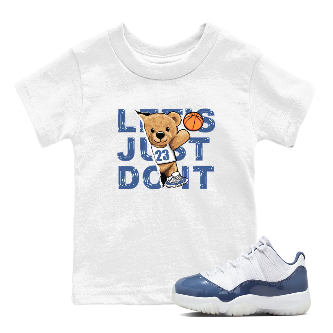 Rip Out Bear snkmatch Tees Kids - Air Jordan 11 Diffused Blue