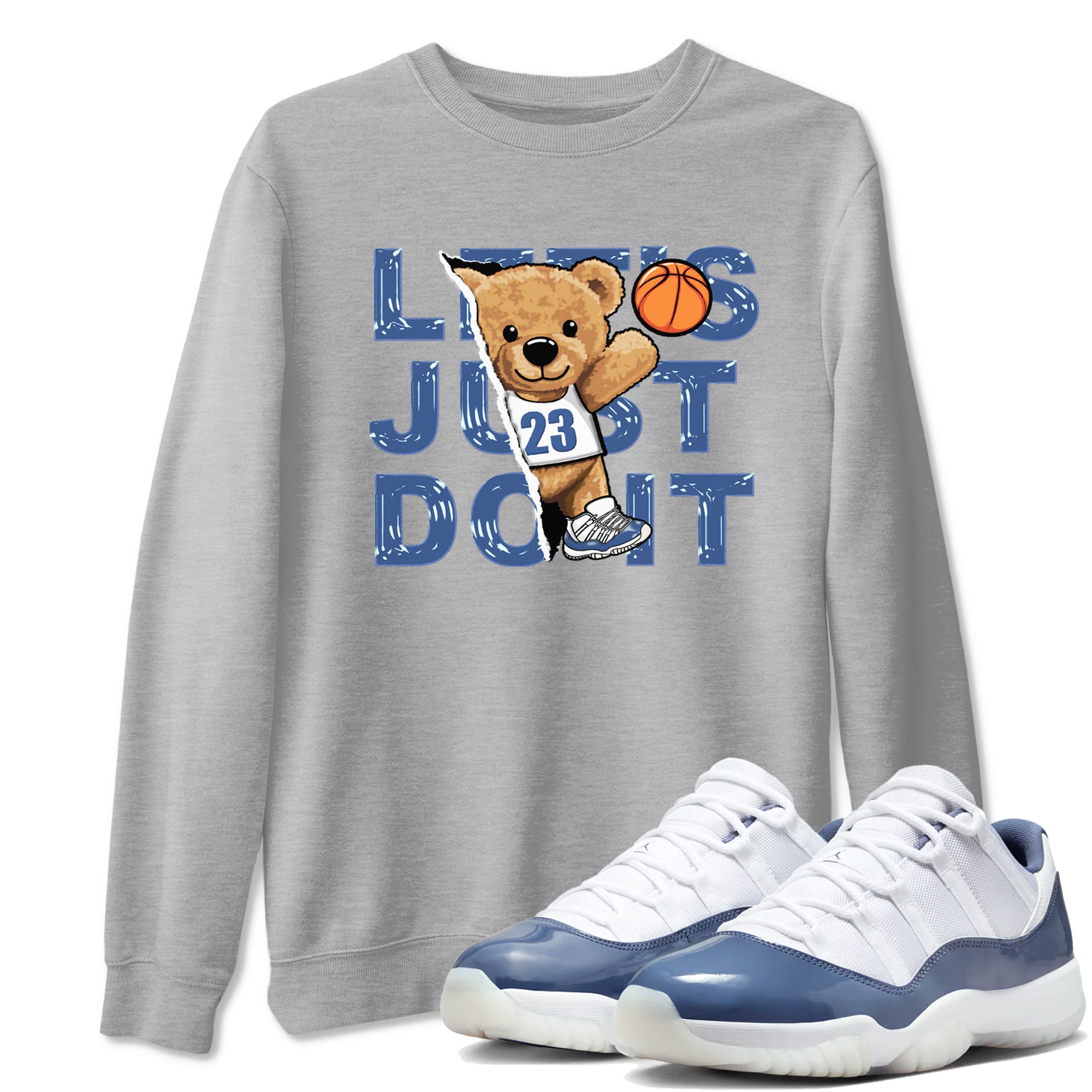 Rip Out Bear snkmatch Tees - Air Jordan 11 Diffused Blue