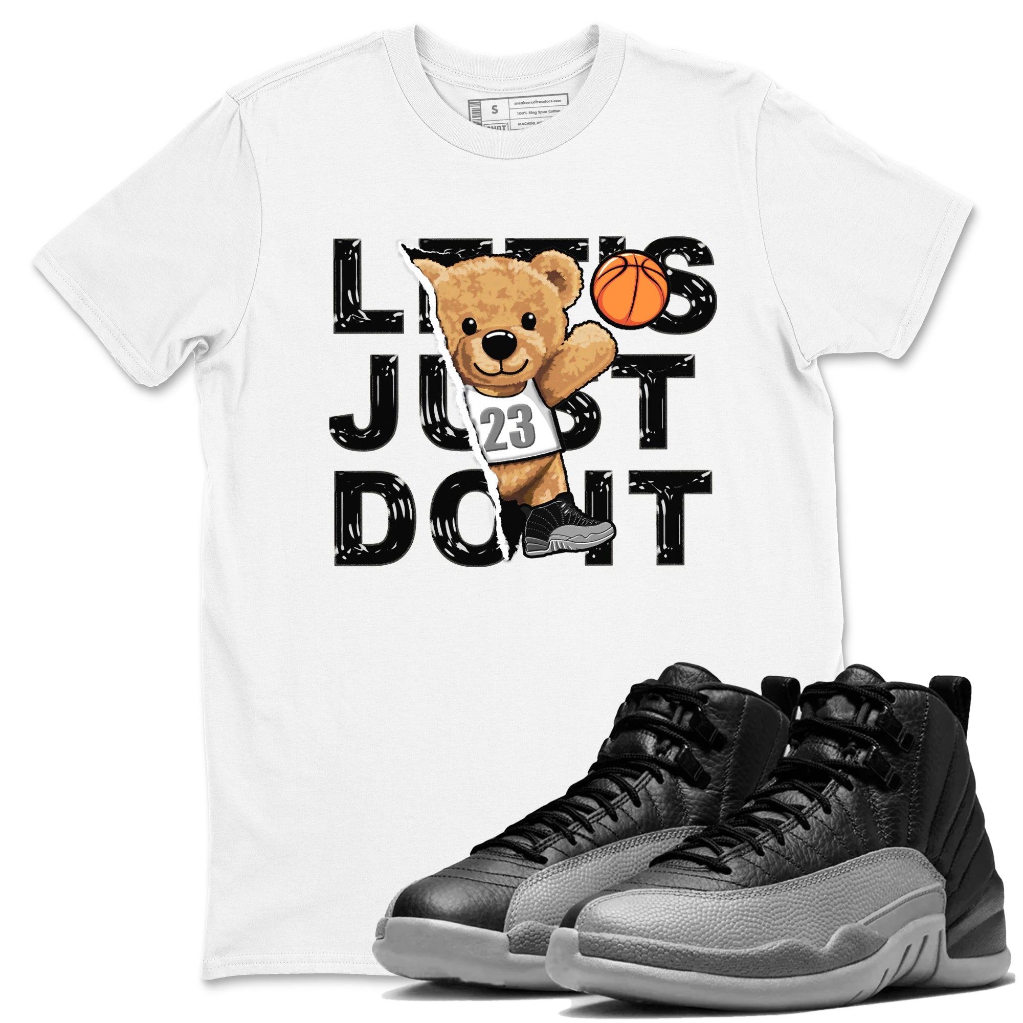 Rip Out Bear snkmatch Tees - Air Jordan 12 Black Wolf Grey