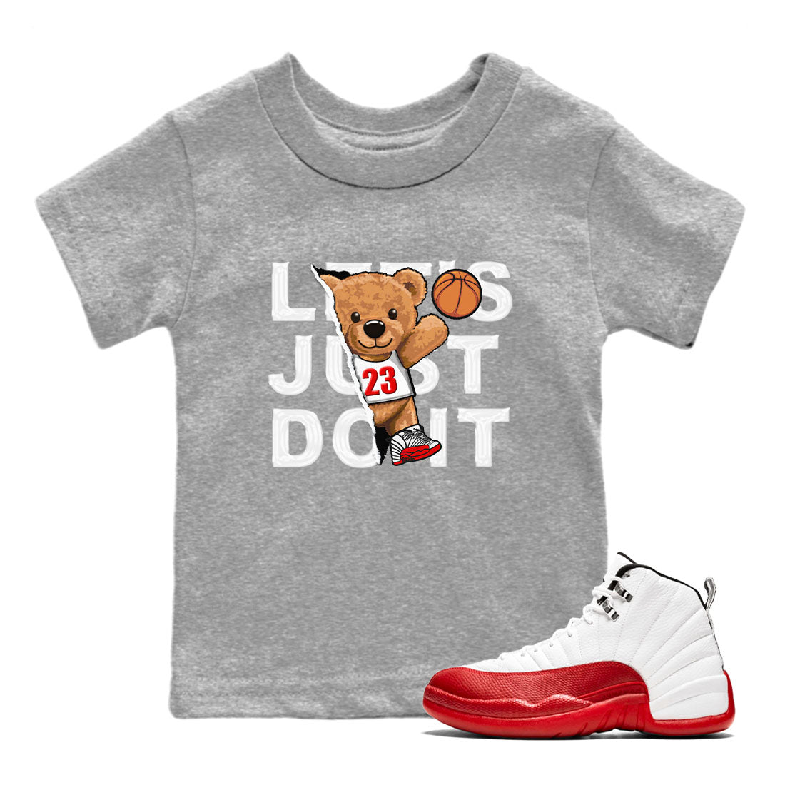Rip Out Bear snkmatch Tee Kids - Air Jordan 12 Cherry
