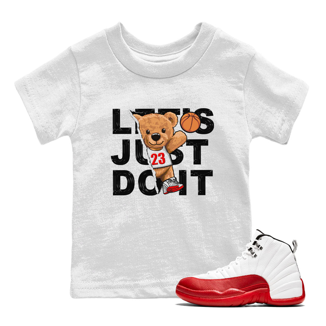 Rip Out Bear snkmatch Tee Kids - Air Jordan 12 Cherry