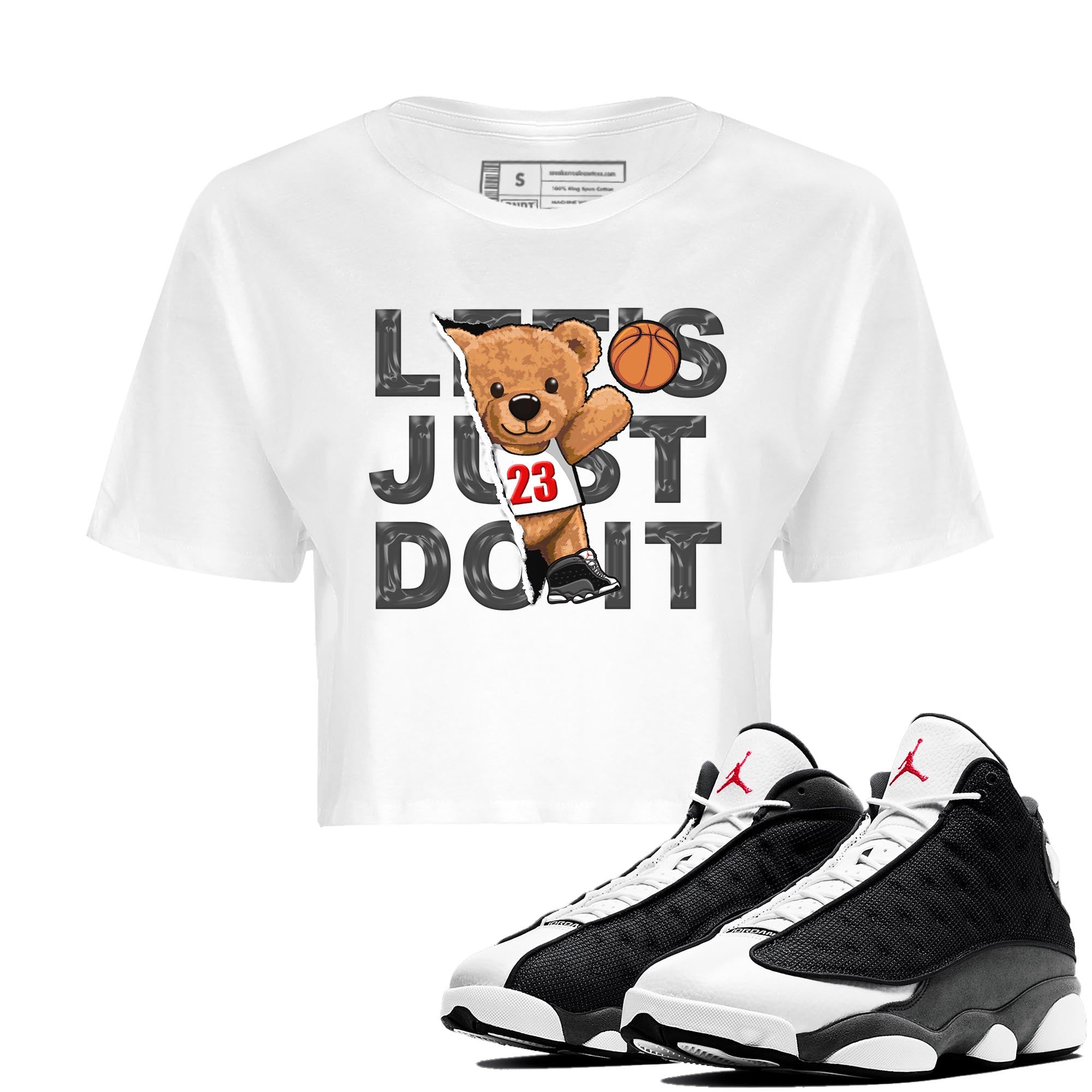 Rip Out Bear Women's Tops - Air Jordan 13 Black Flint