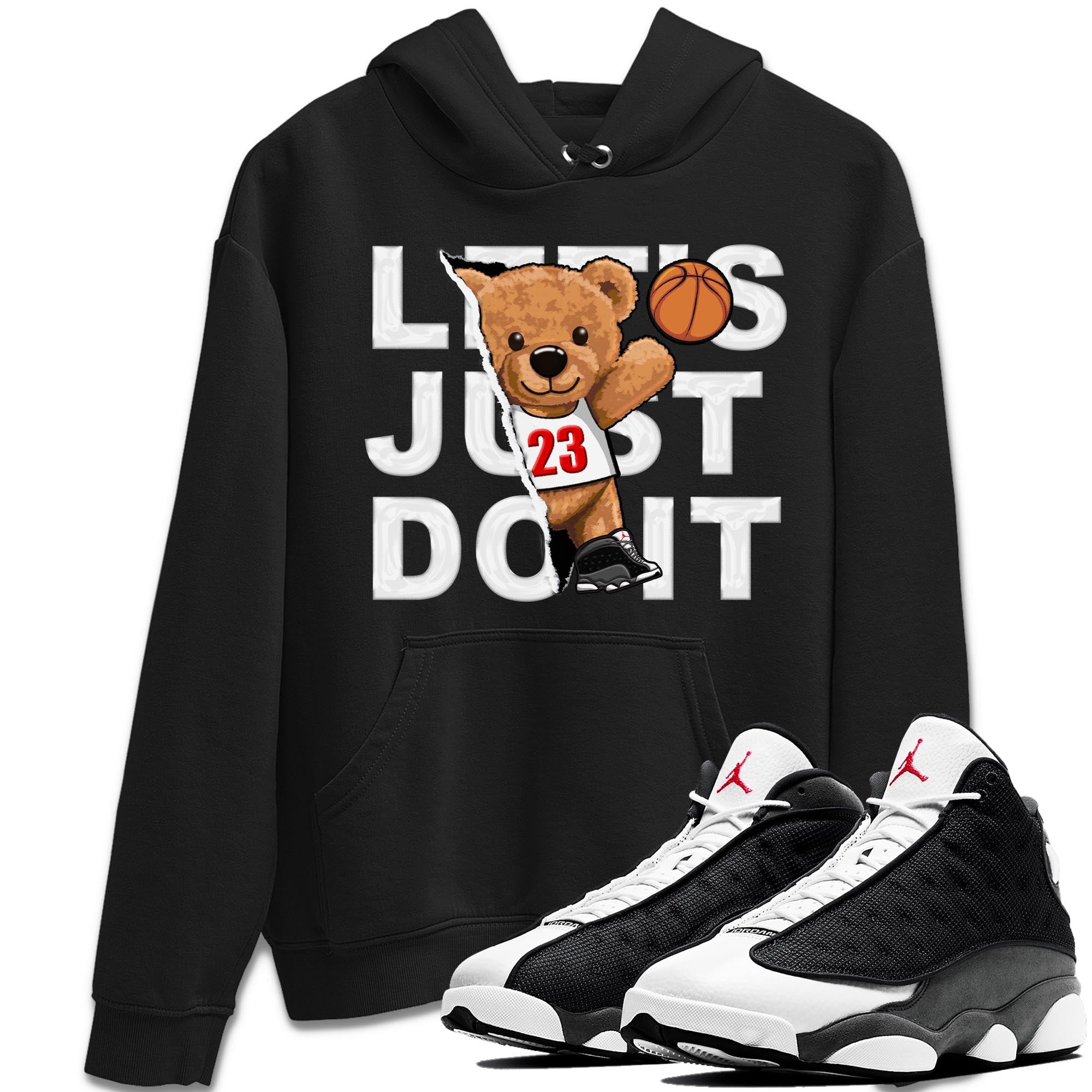 Rip Out Bear Unisex Tops - Air Jordan 13 Black Flint