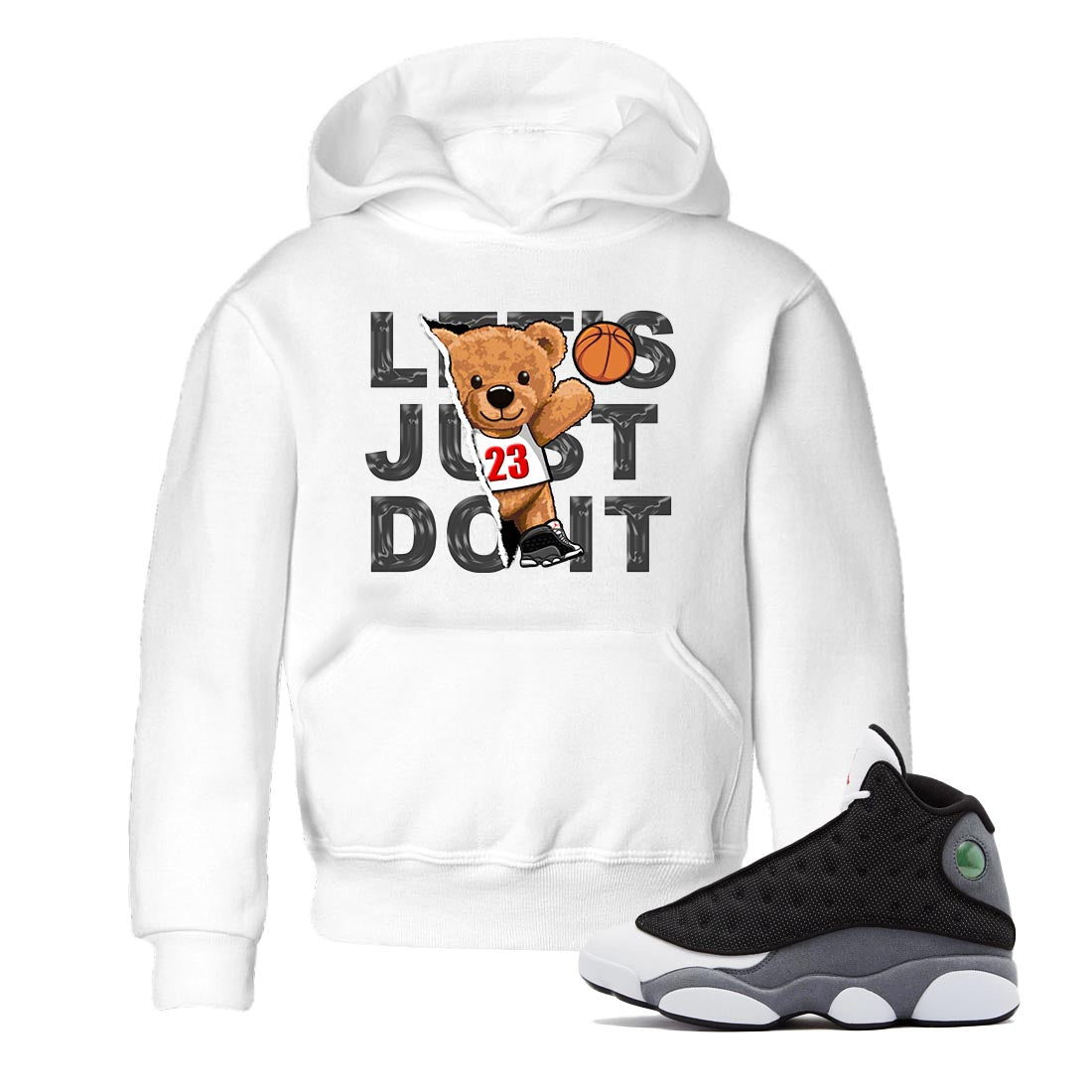Rip Out Bear Kids Tops - Air Jordan 13 Black Flint