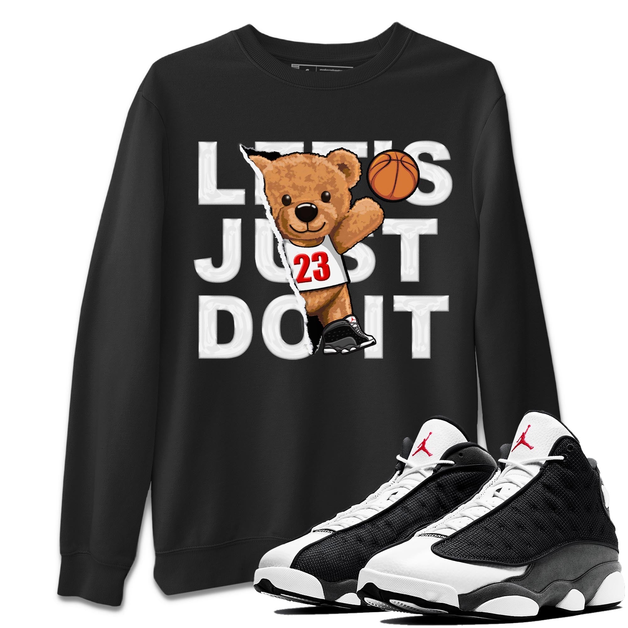 Rip Out Bear Unisex Tops - Air Jordan 13 Black Flint