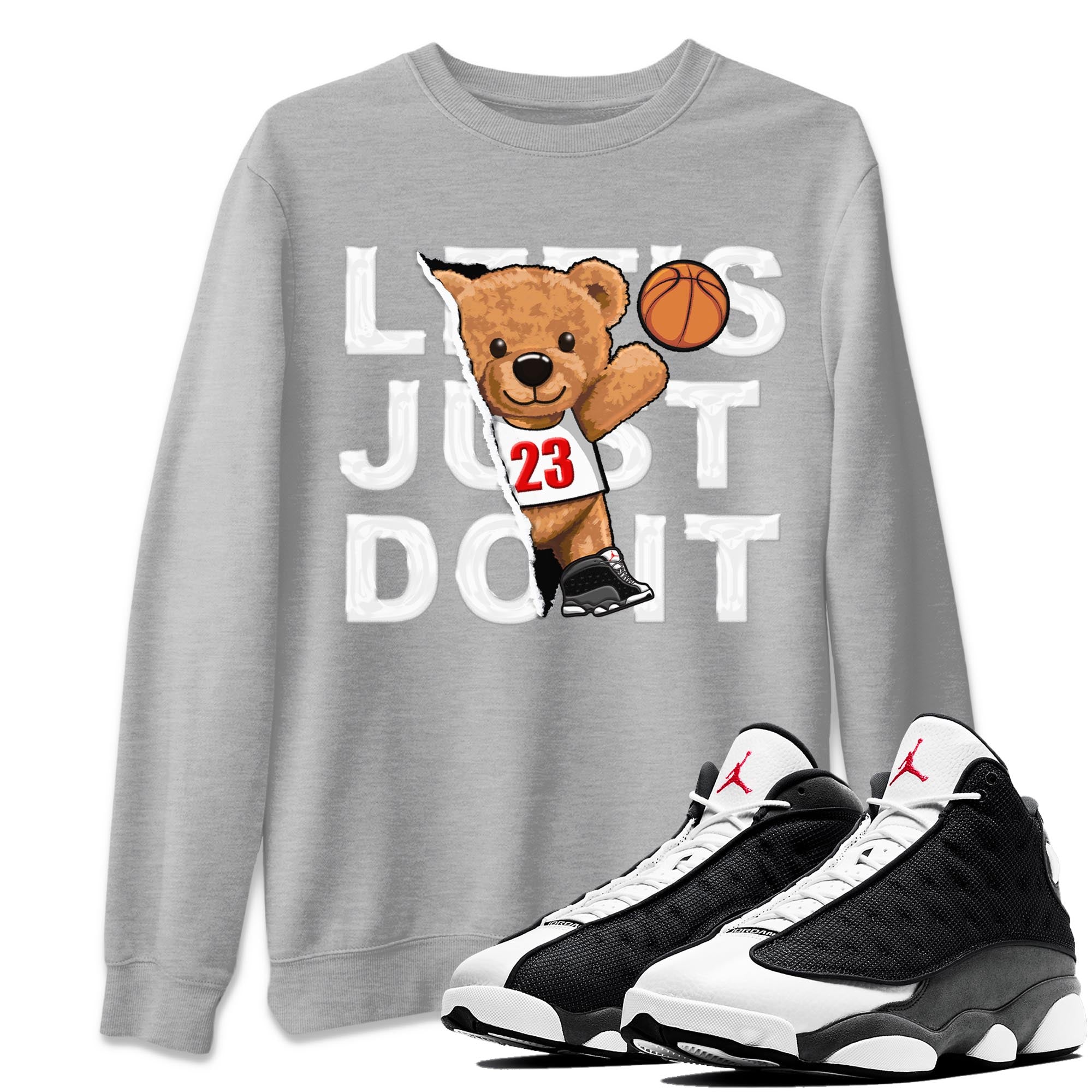 Rip Out Bear Unisex Tops - Air Jordan 13 Black Flint