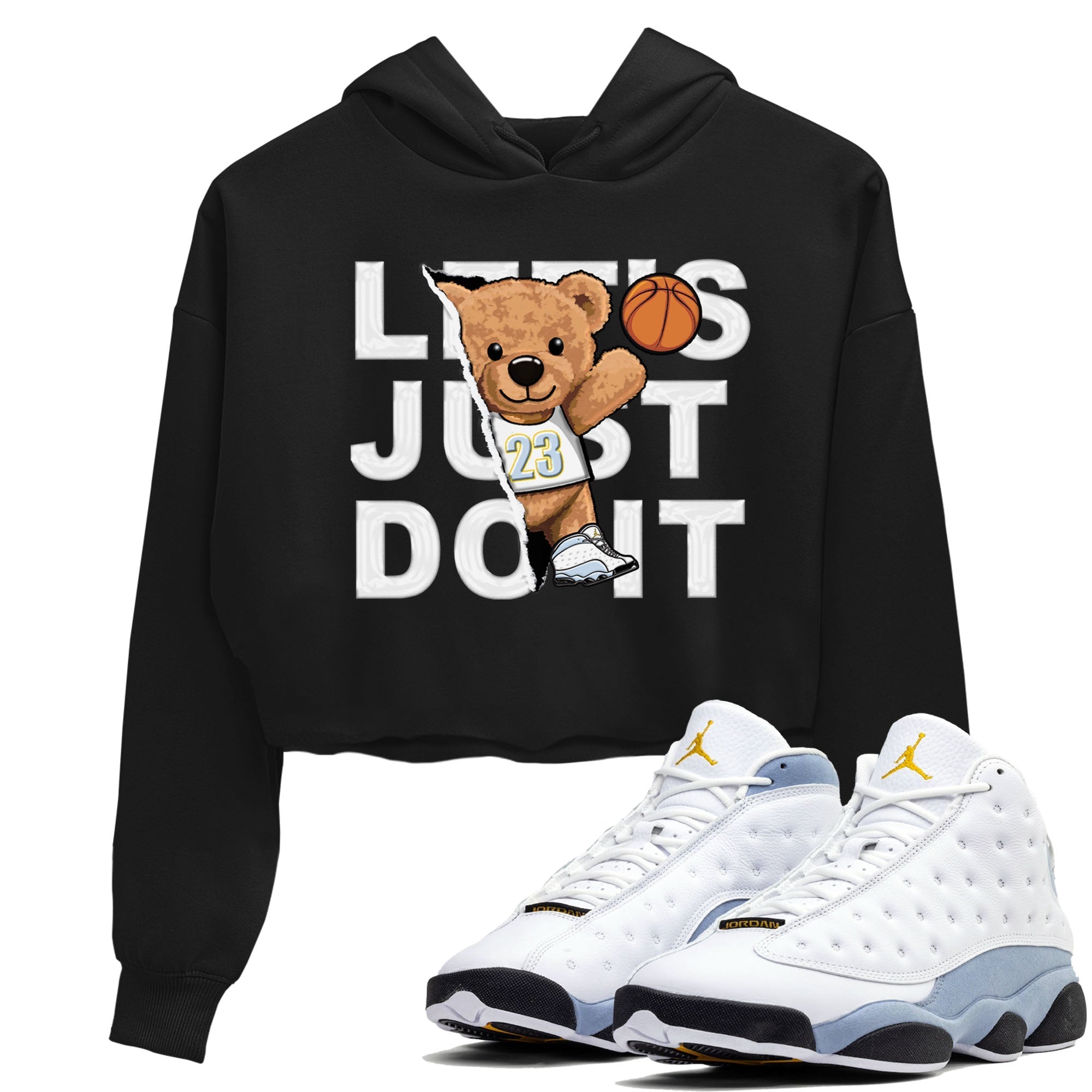 Rip Out Bear snkmatch Women's Top - Air Jordan 13 Blue Grey