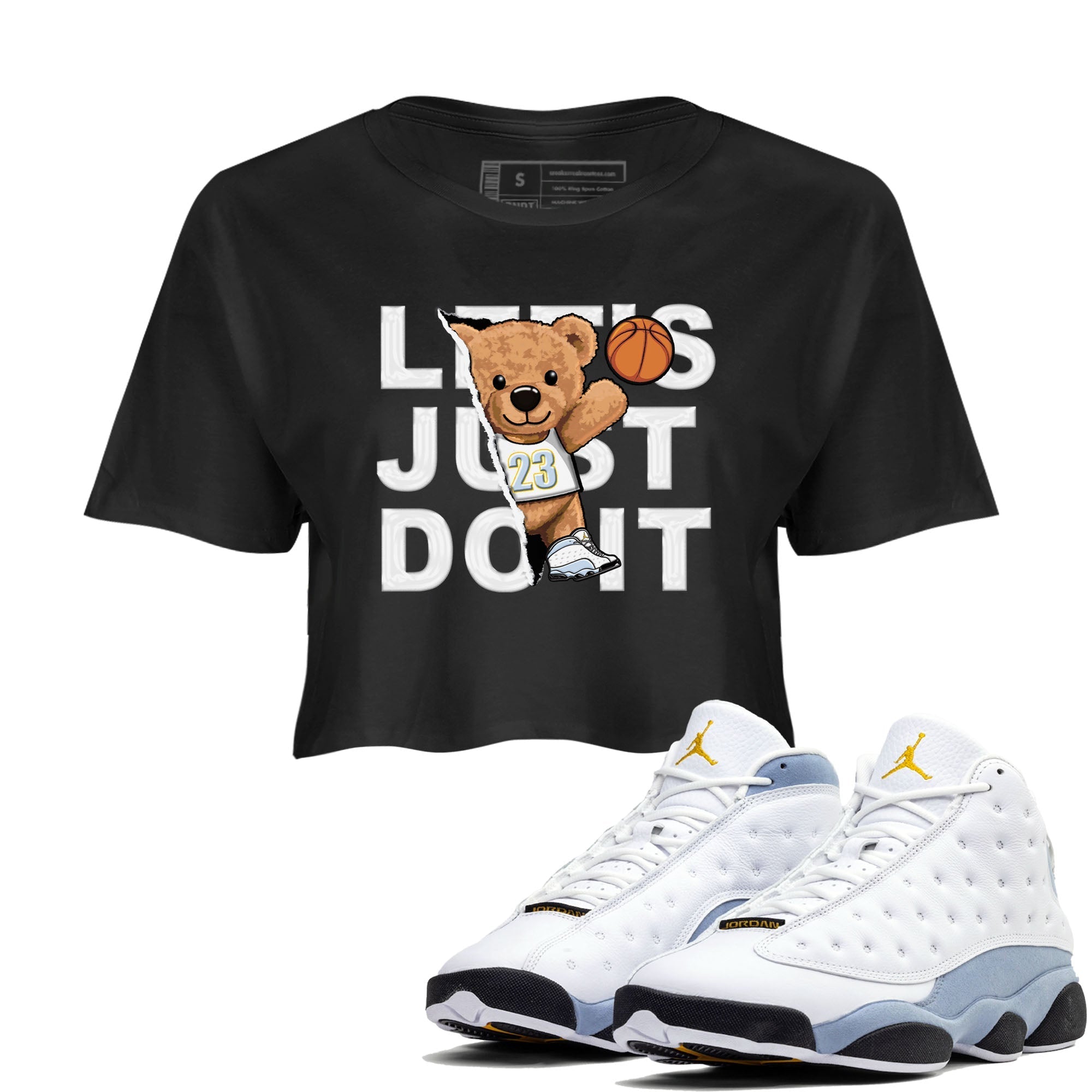 Rip Out Bear snkmatch Women's Top - Air Jordan 13 Blue Grey